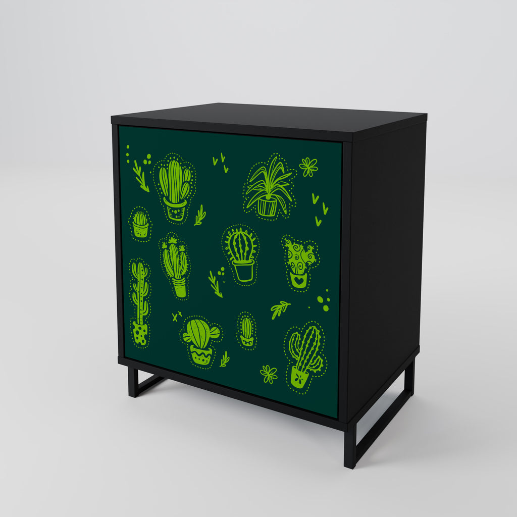 DESERT GREEN Sideboard mit 1 Tür in Schwarz