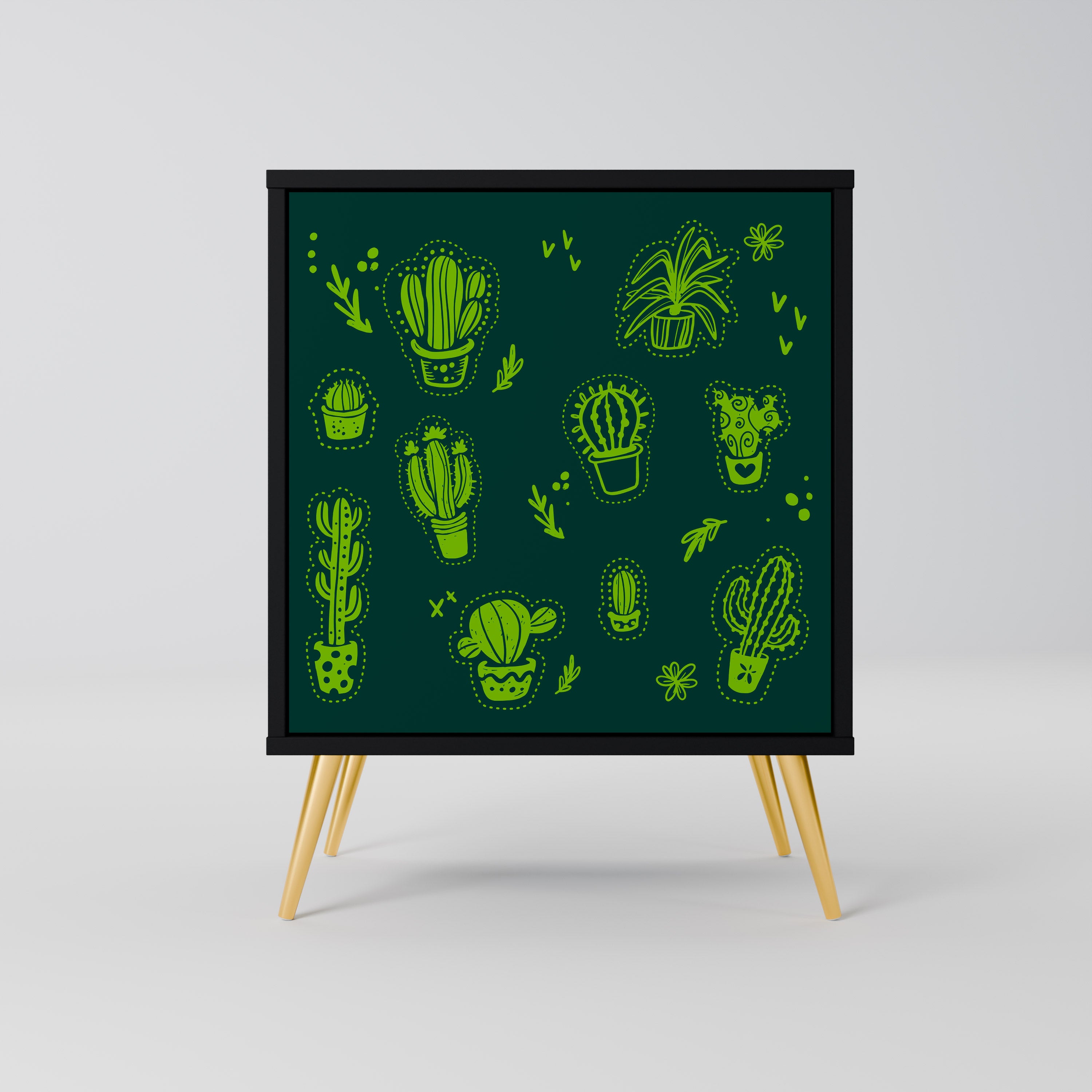 DESERT GREEN Sideboard mit 1 Tür in Schwarz