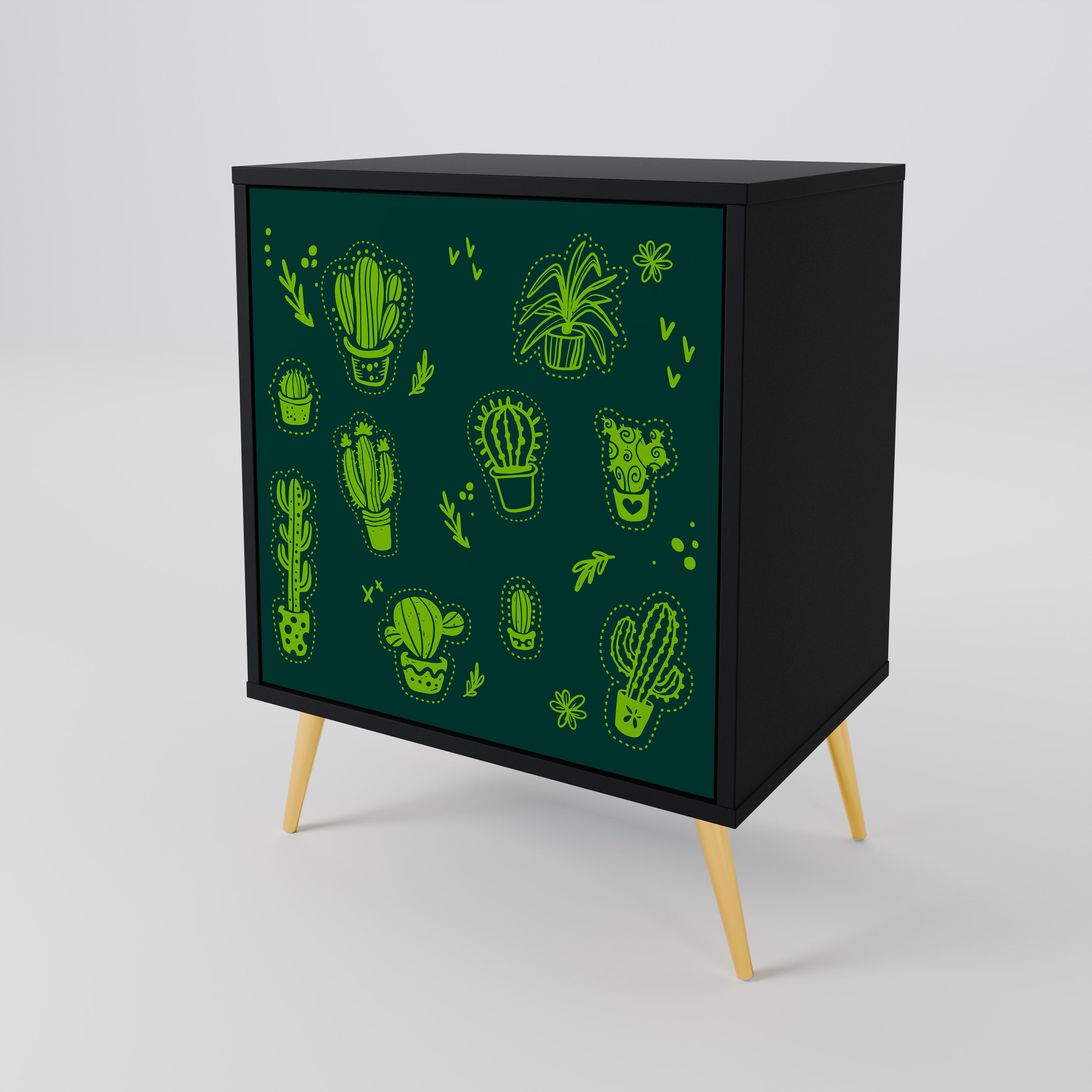 DESERT GREEN Sideboard mit 1 Tür in Schwarz