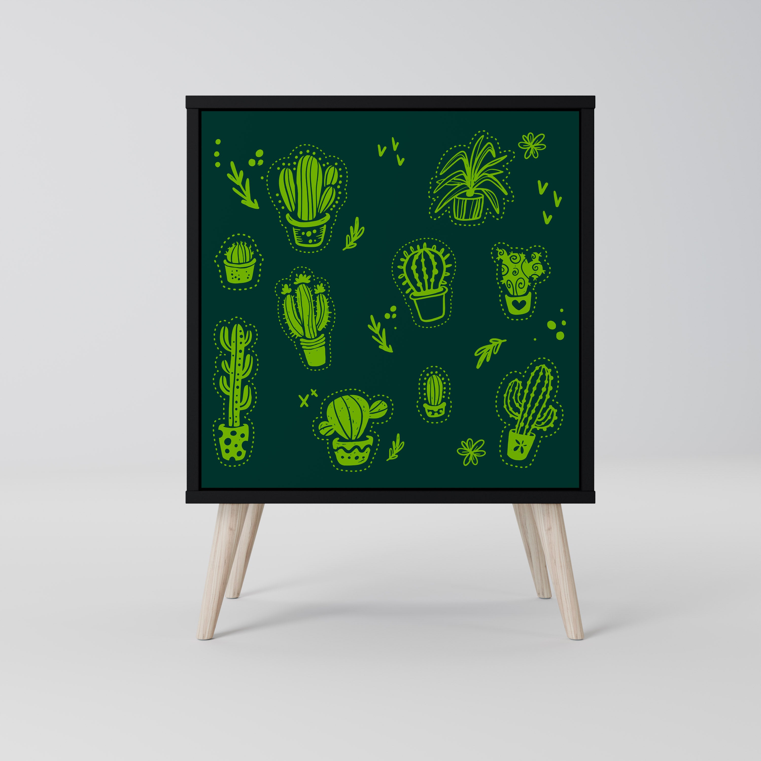 DESERT GREEN Sideboard mit 1 Tür in Schwarz