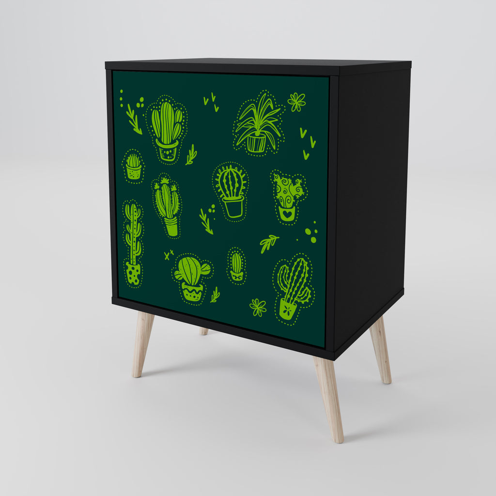 DESERT GREEN Sideboard mit 1 Tür in Schwarz
