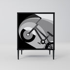 BIKE ENERGY 1-Door Sideboard in Black Finish