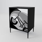BIKE ENERGY 1-Door Sideboard in Black Finish