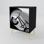 BIKE ENERGY 1-Door Sideboard in Black Finish