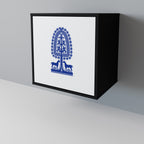 POLISH FOLK ART 1-Door Sideboard in Black Finish