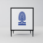 POLISH FOLK ART 1-Door Sideboard in Black Finish