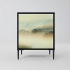 MORNING BY THE LAKE 1-Door Sideboard in Black Finish