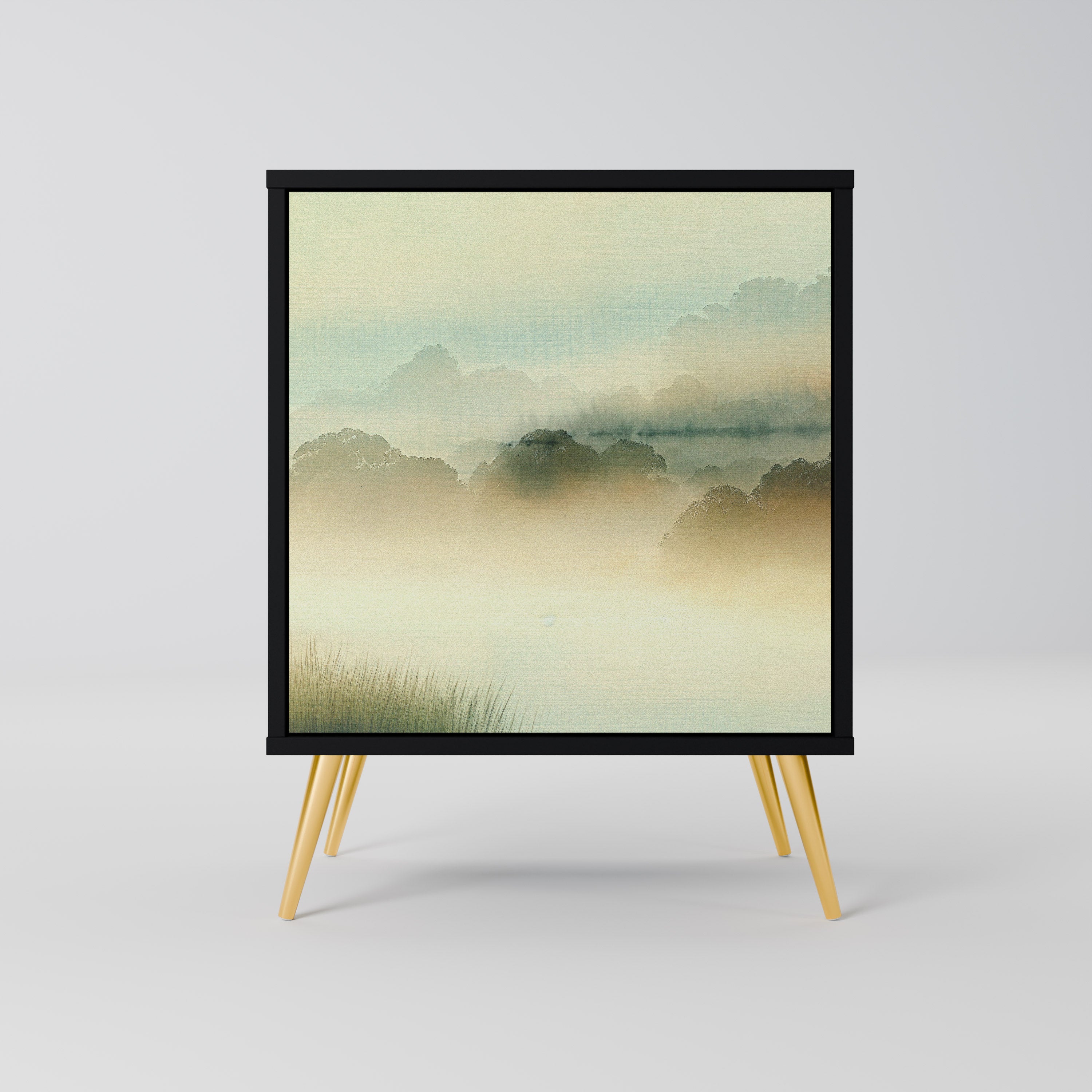 MORNING BY THE LAKE Sideboard mit 1 Tür in Schwarz