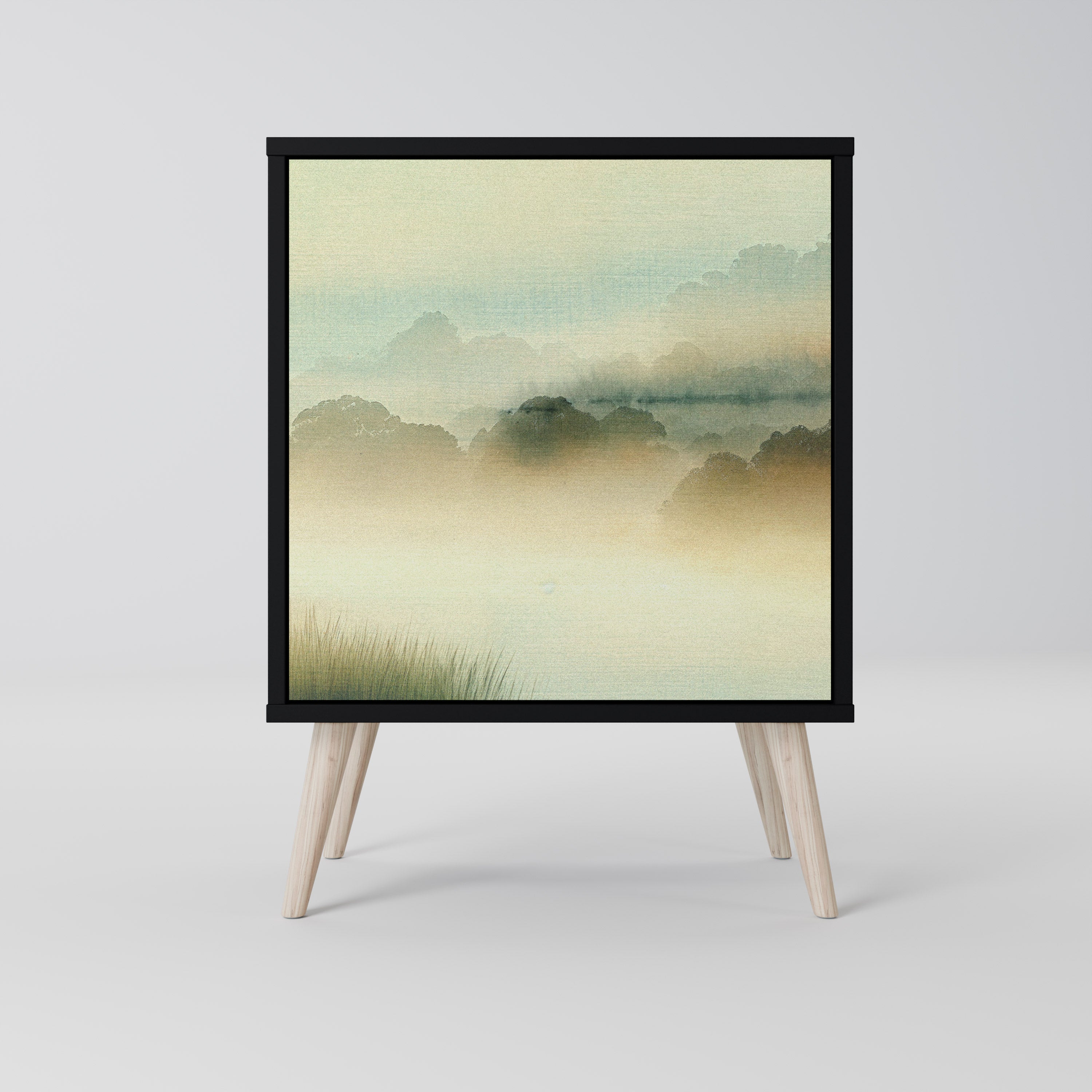 MORNING BY THE LAKE Sideboard mit 1 Tür in Schwarz