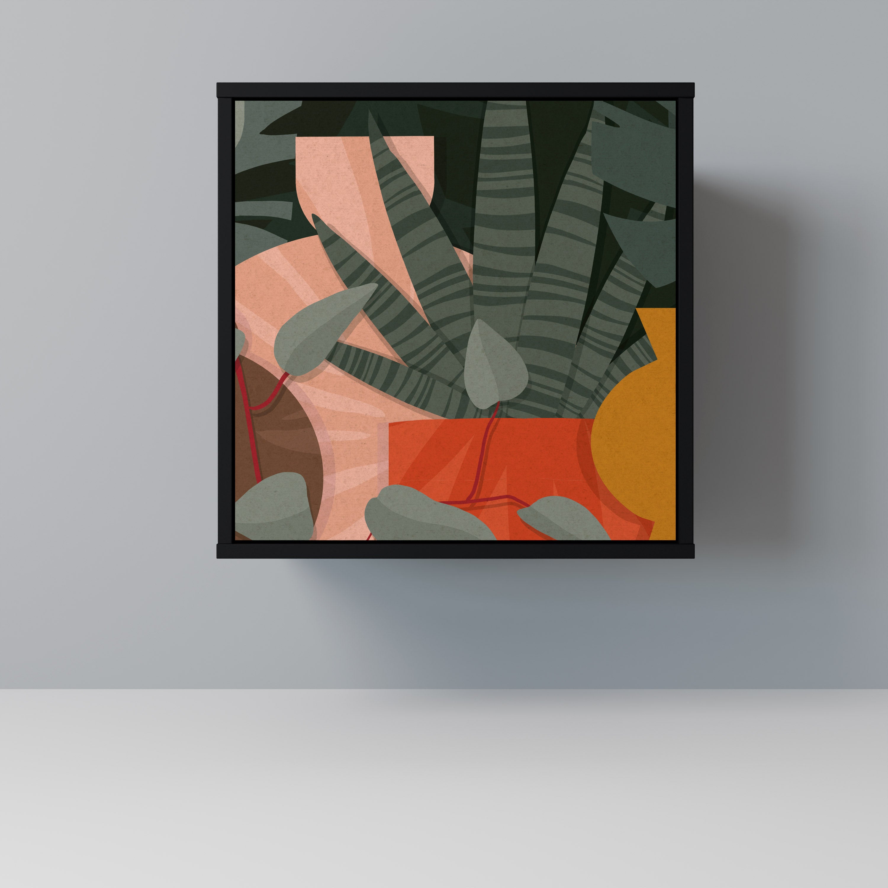 TROPICAL COMPOSITION Sideboard mit 1 Tür in Schwarz