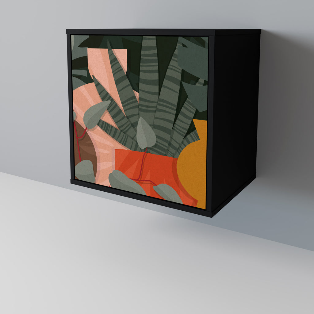 TROPICAL COMPOSITION 1-Door Sideboard in Black Finish