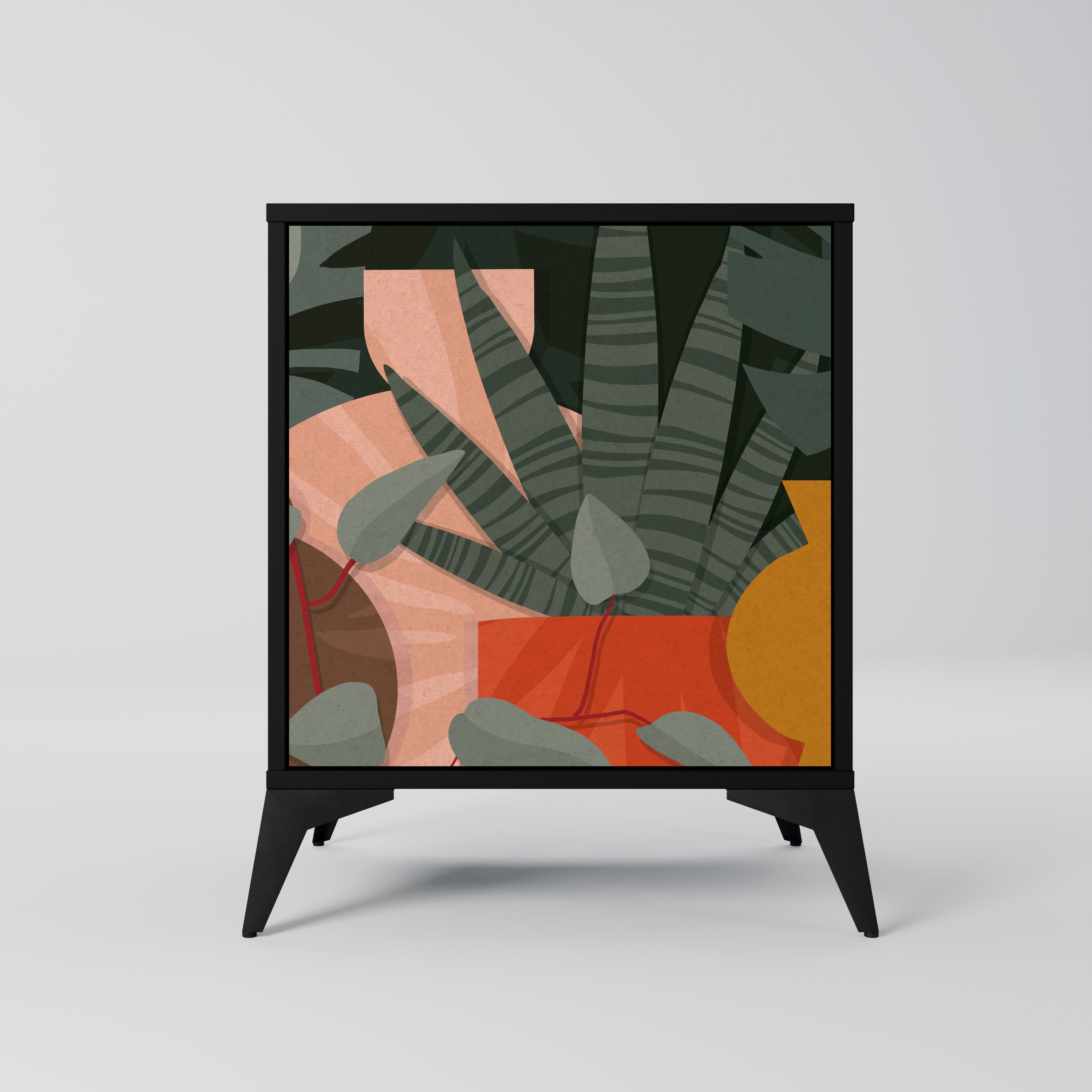 TROPICAL COMPOSITION Sideboard mit 1 Tür in Schwarz