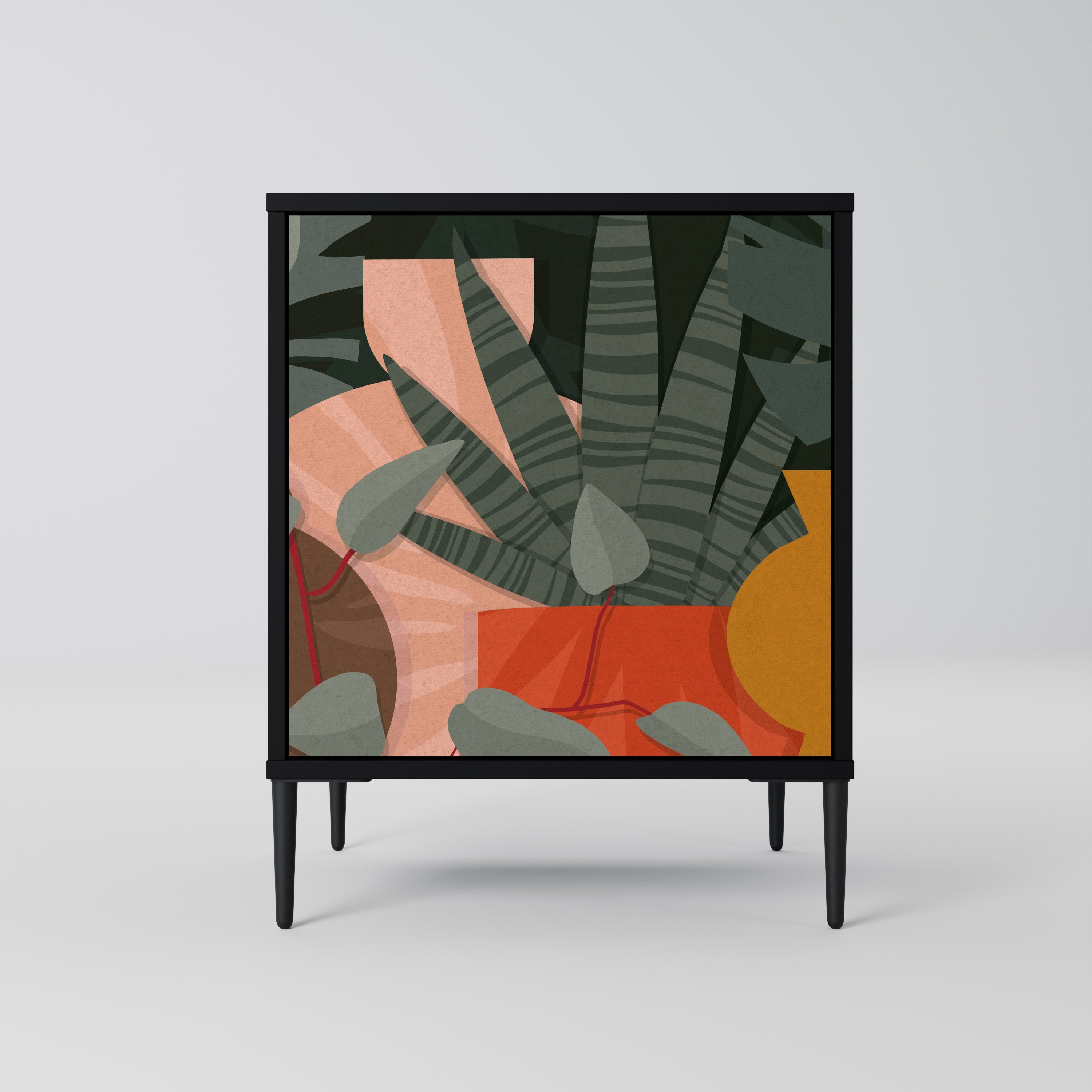 TROPICAL COMPOSITION Sideboard mit 1 Tür in Schwarz