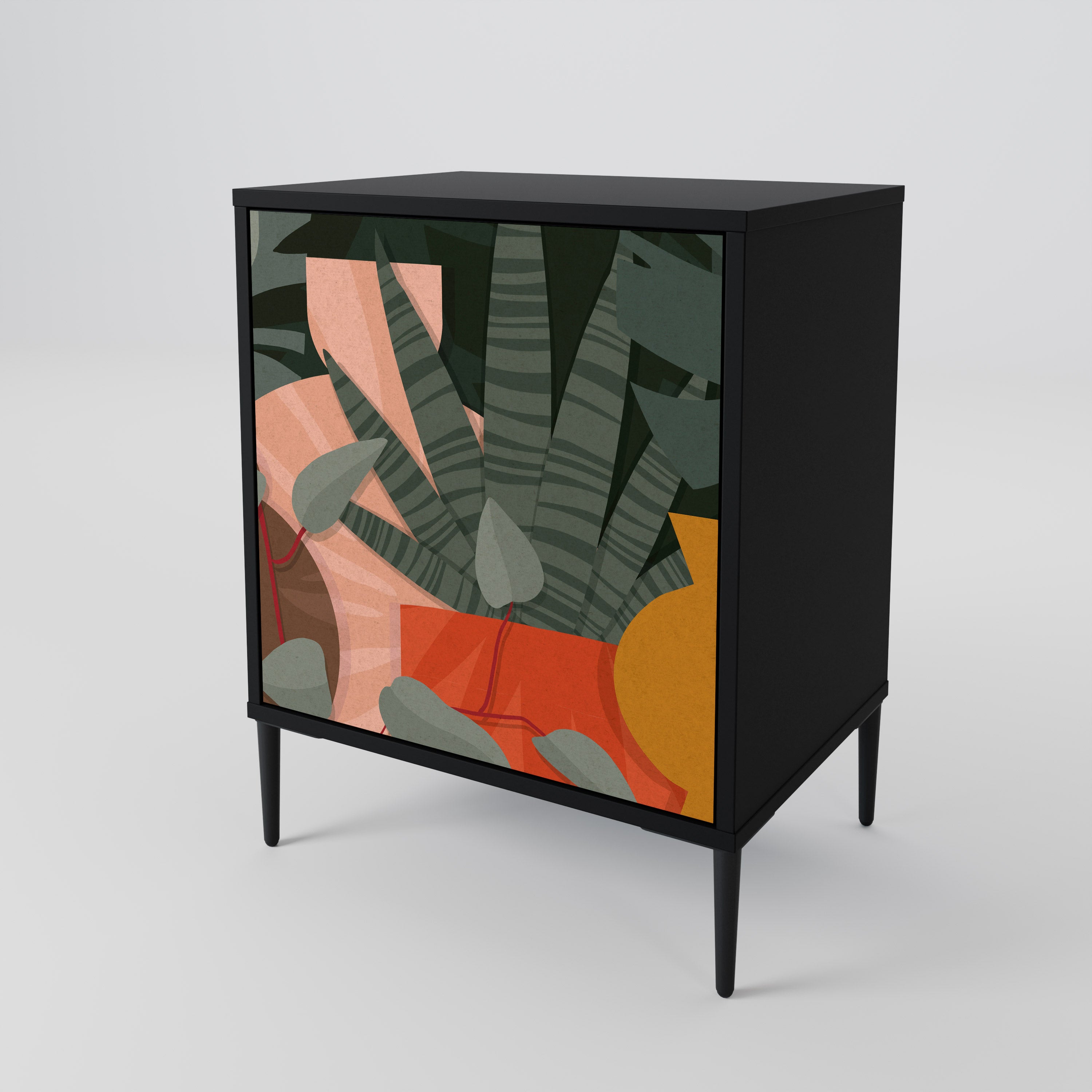 TROPICAL COMPOSITION Sideboard mit 1 Tür in Schwarz