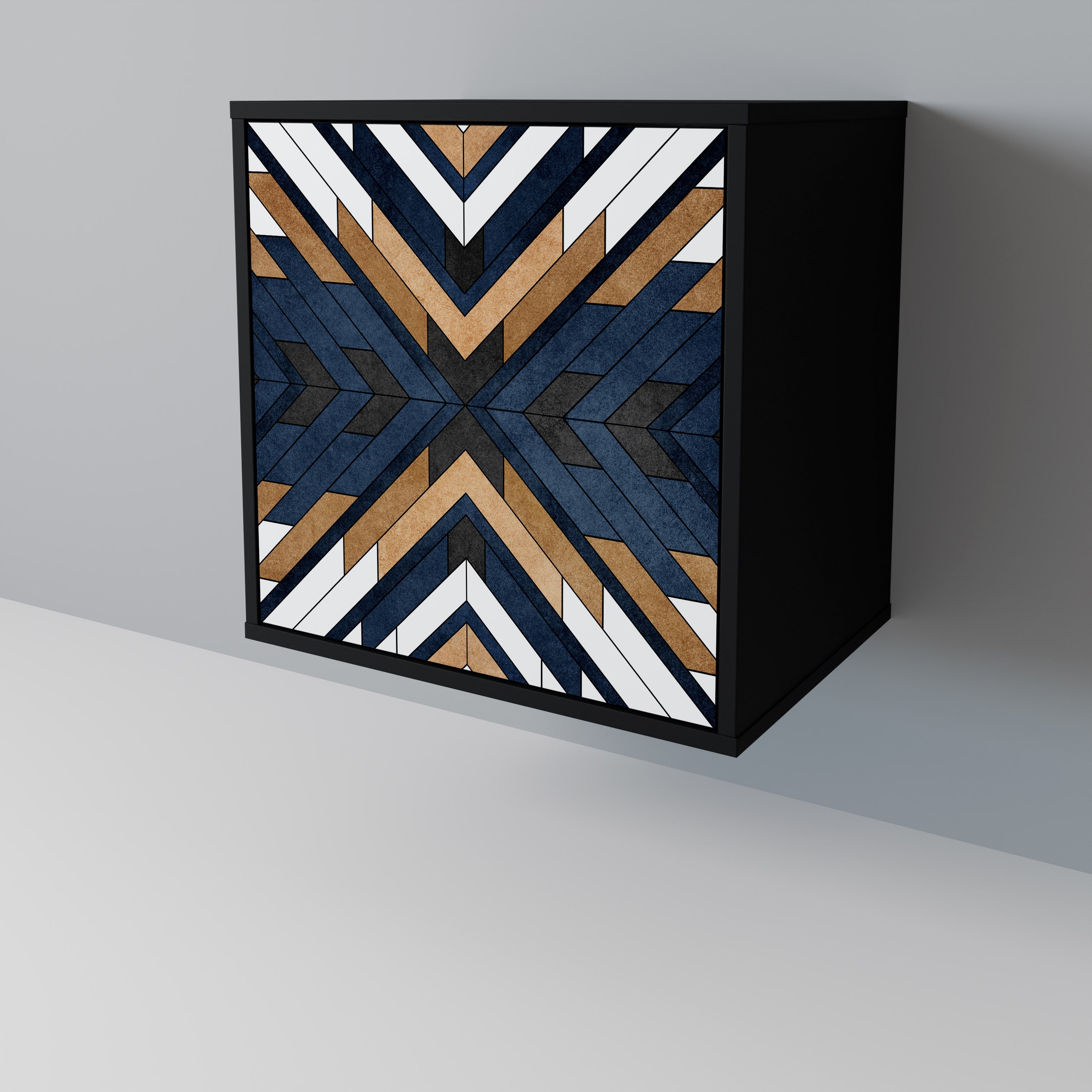 ARTFUL GEOMETRY Sideboard mit 1 Tür in Schwarz