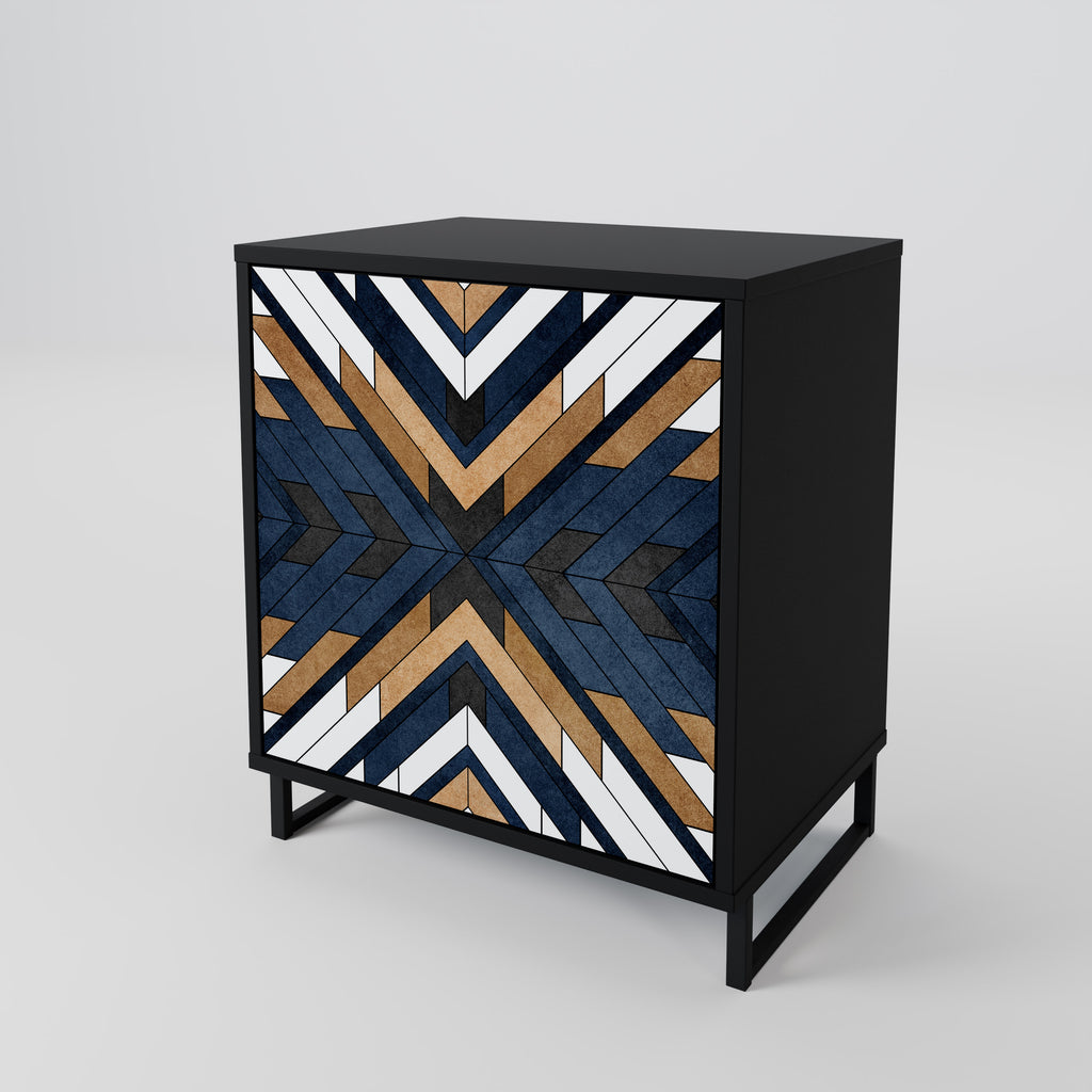 ARTFUL GEOMETRY Sideboard mit 1 Tür in Schwarz