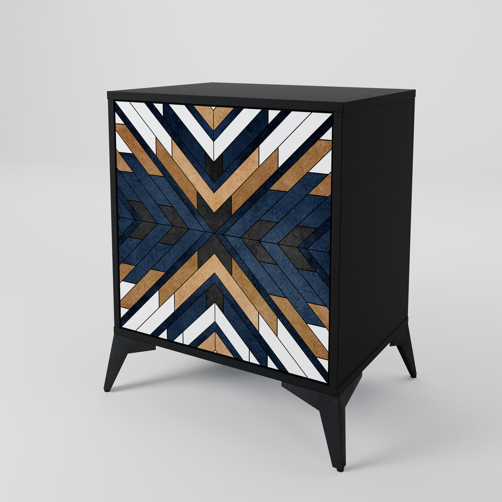 ARTFUL GEOMETRY Sideboard mit 1 Tür in Schwarz