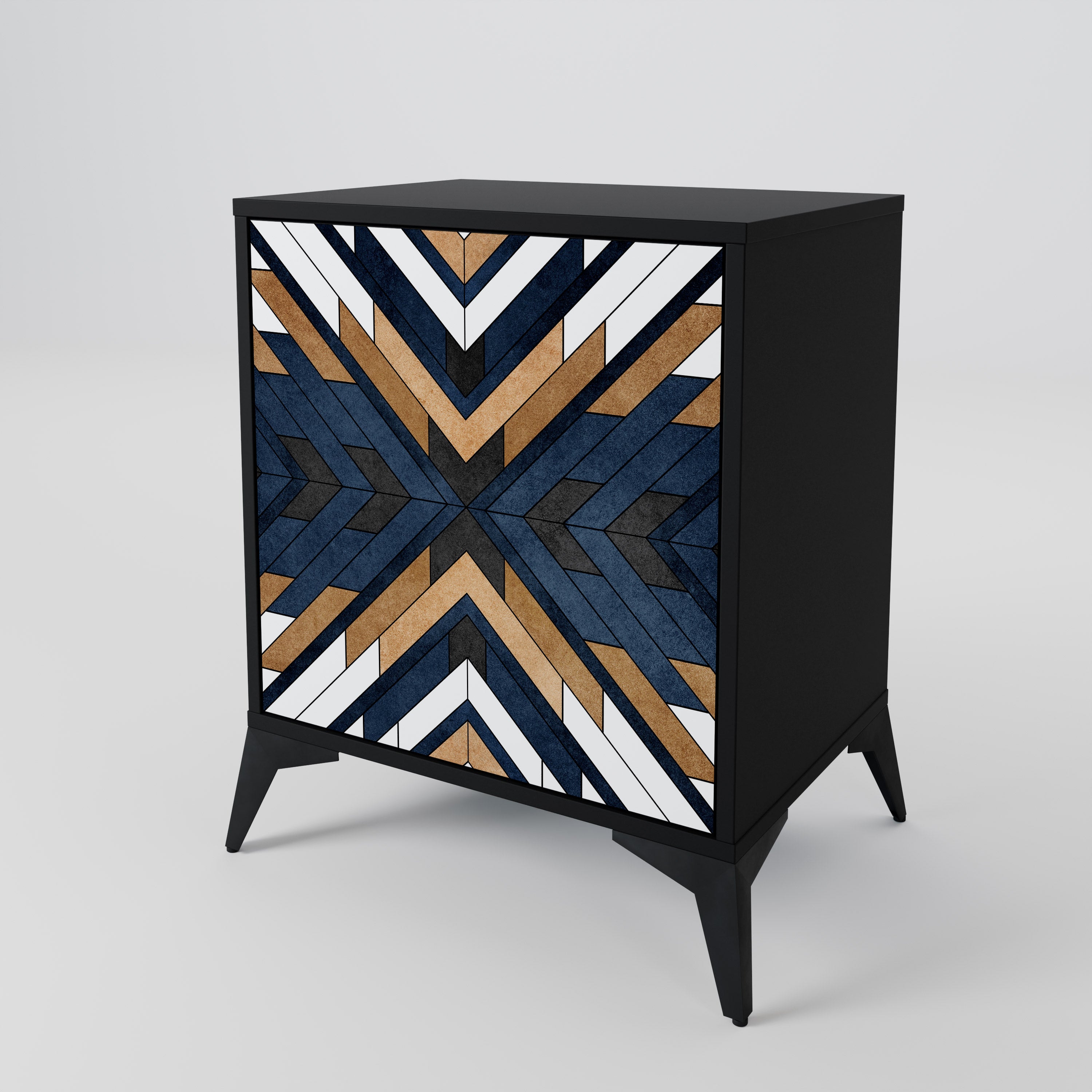 ARTFUL GEOMETRY Sideboard mit 1 Tür in Schwarz