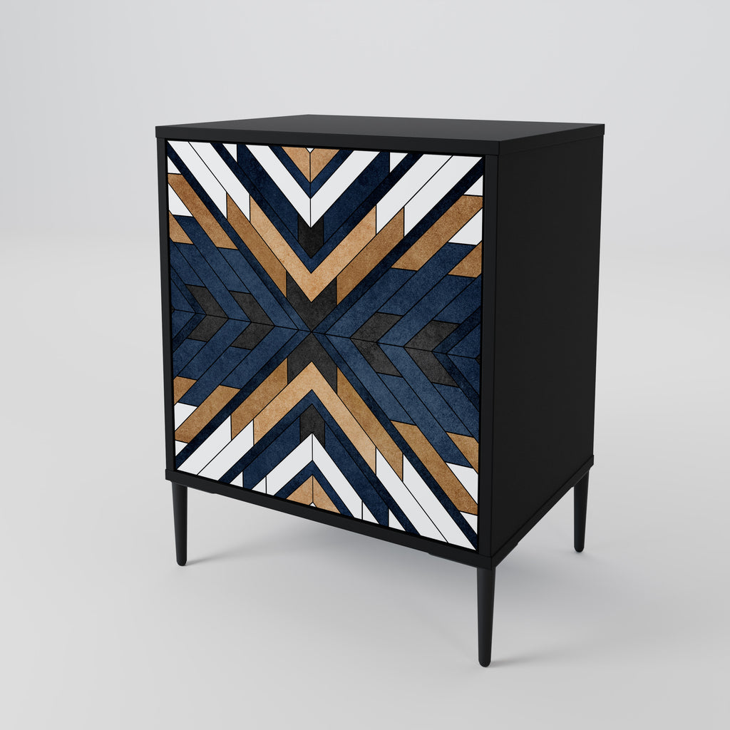 ARTFUL GEOMETRY Sideboard mit 1 Tür in Schwarz