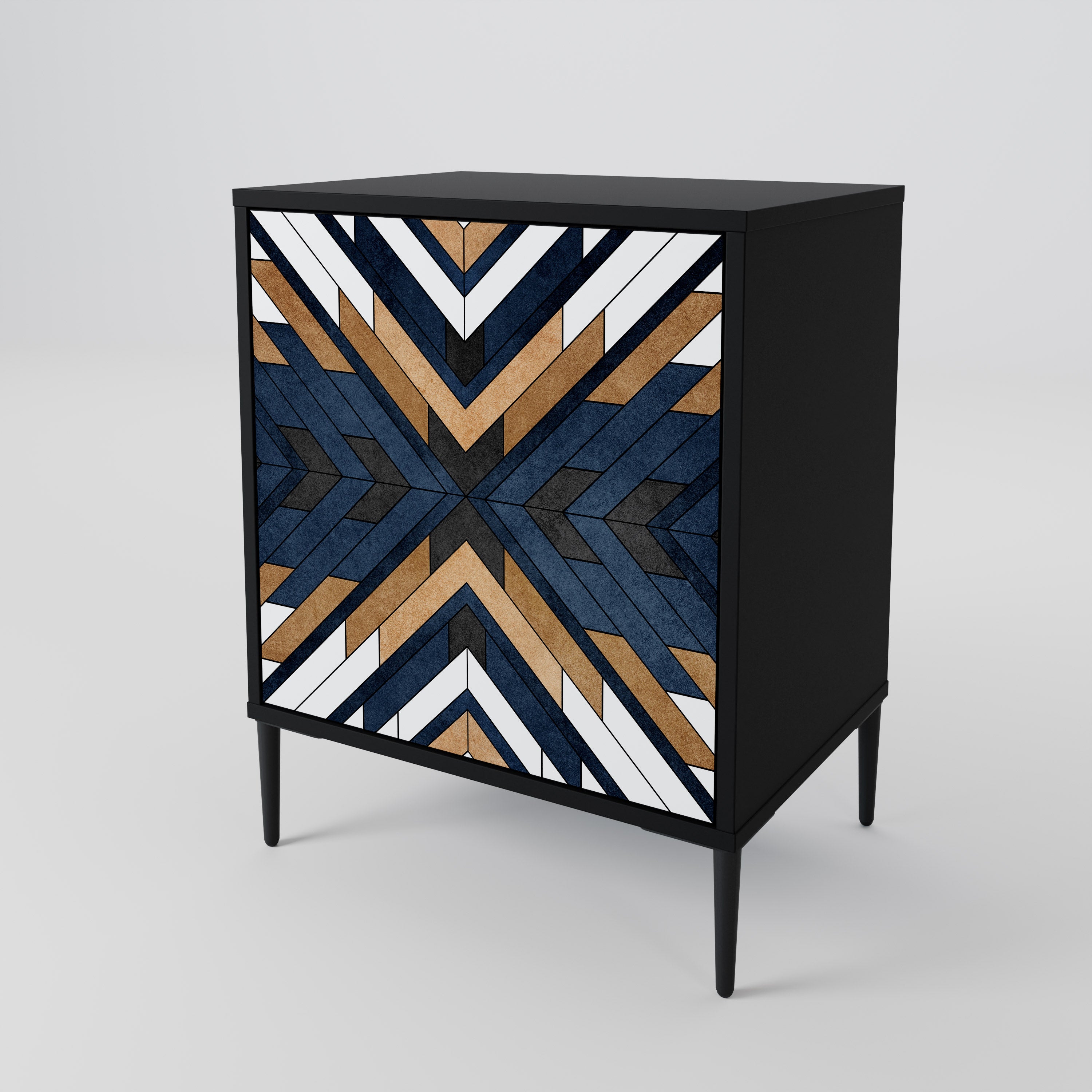 ARTFUL GEOMETRY Sideboard mit 1 Tür in Schwarz
