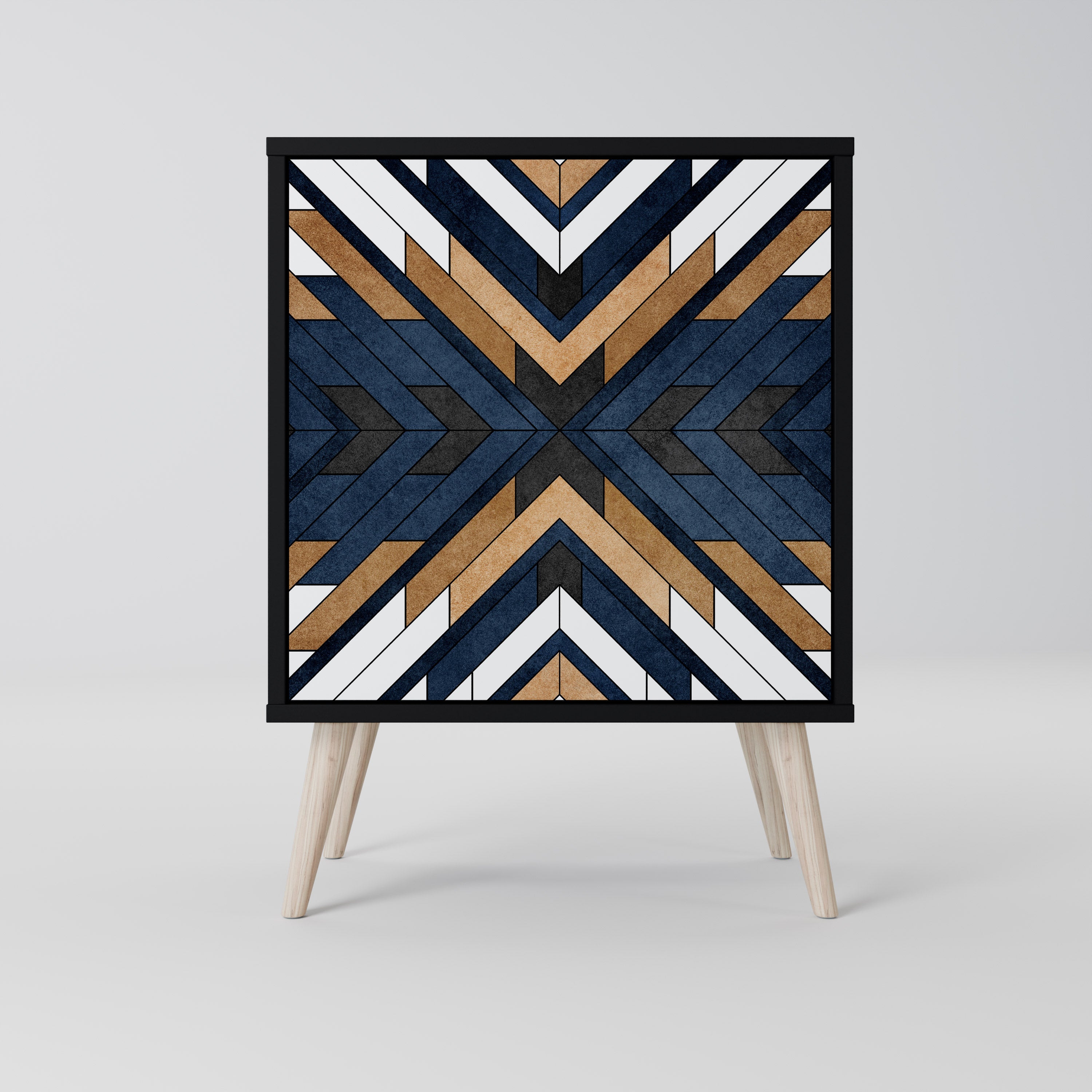 ARTFUL GEOMETRY Sideboard mit 1 Tür in Schwarz