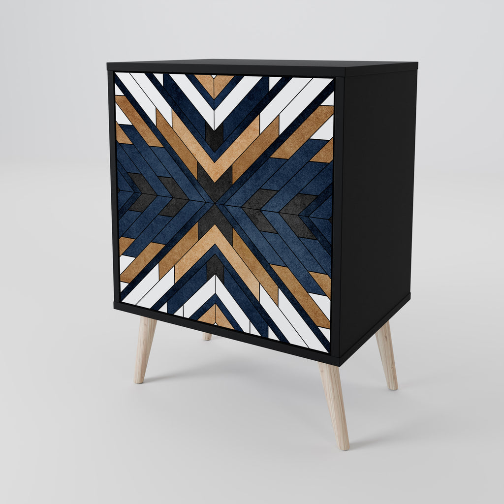 ARTFUL GEOMETRY Sideboard mit 1 Tür in Schwarz