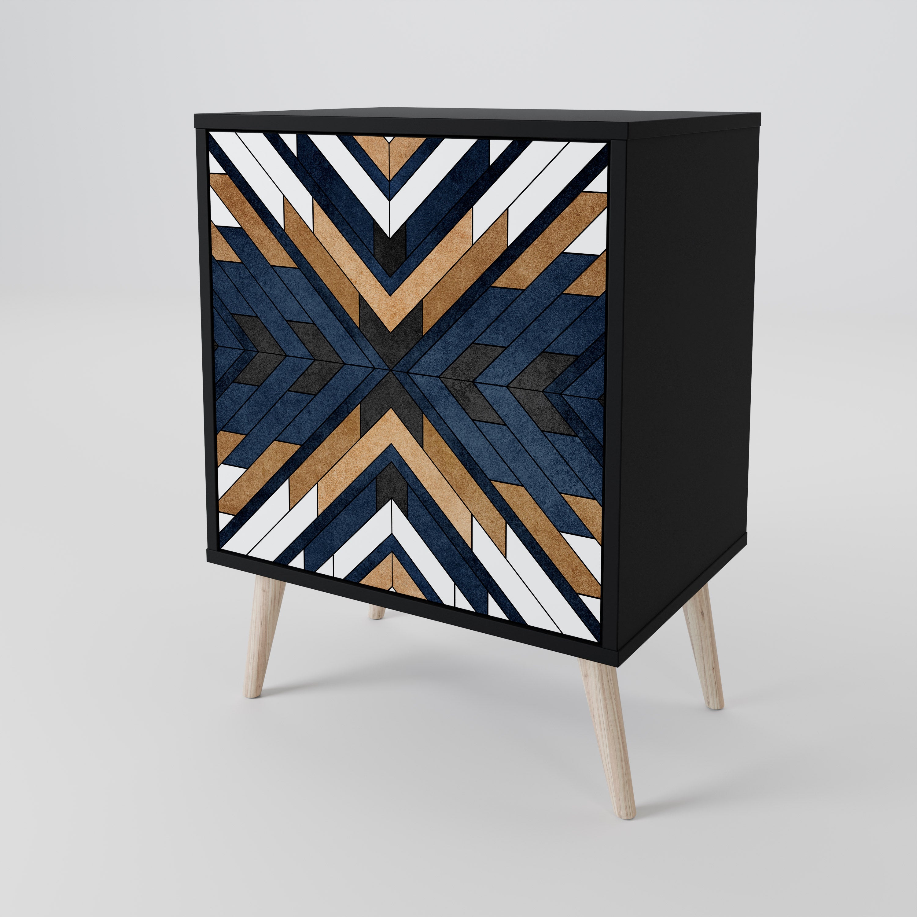 ARTFUL GEOMETRY Sideboard mit 1 Tür in Schwarz