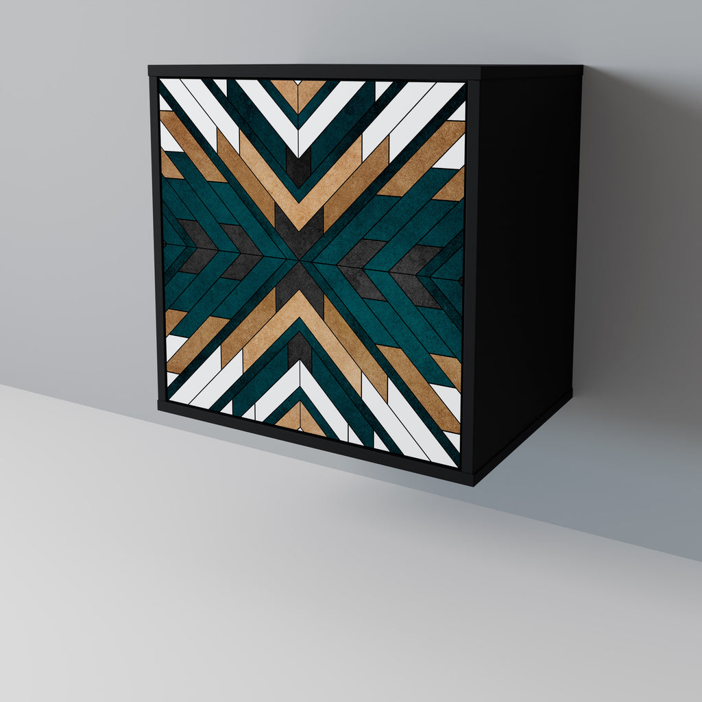 ARTISTIC GEOMETRY Sideboard mit 1 Tür in Schwarz