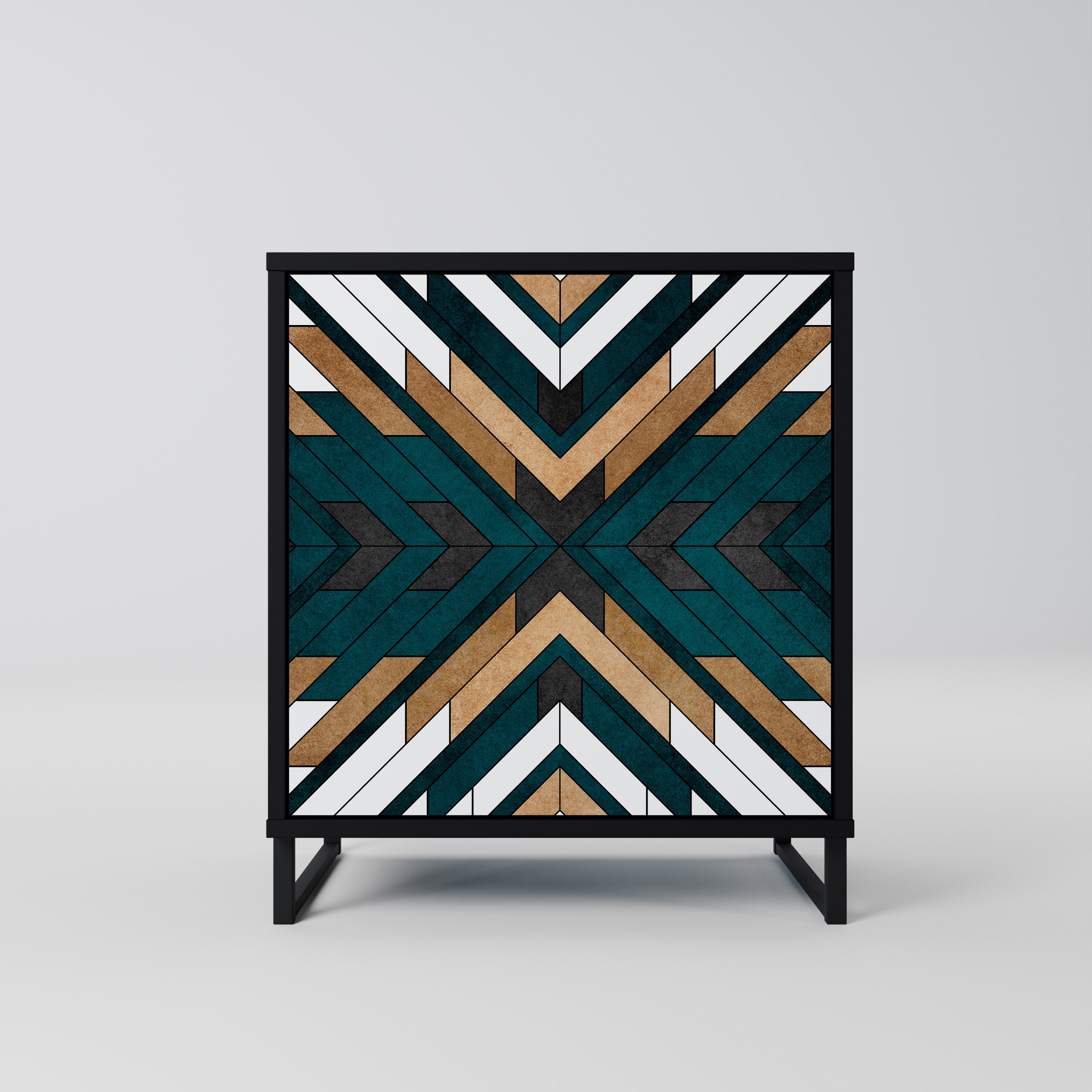 ARTISTIC GEOMETRY Sideboard mit 1 Tür in Schwarz