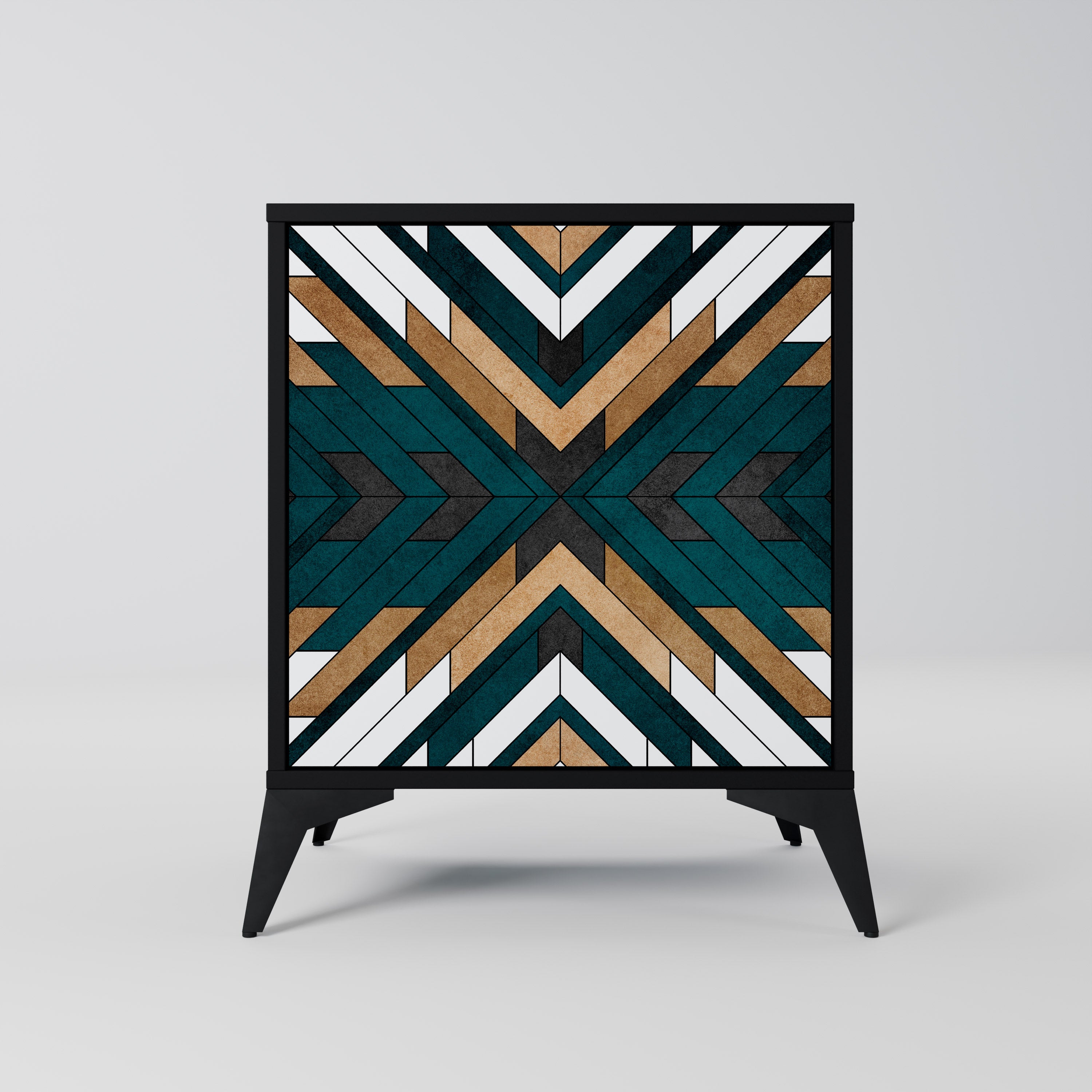ARTISTIC GEOMETRY Sideboard mit 1 Tür in Schwarz