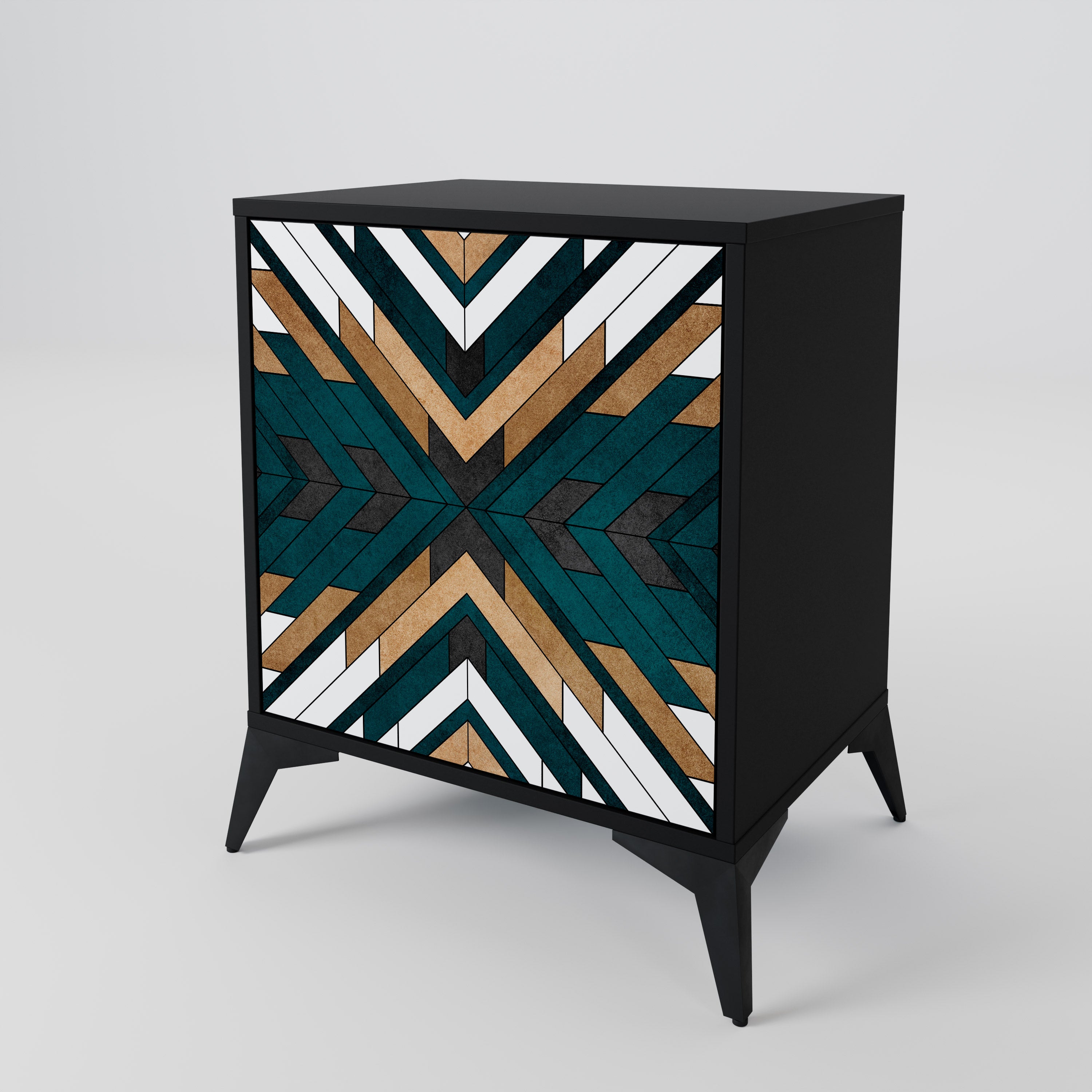 ARTISTIC GEOMETRY Sideboard mit 1 Tür in Schwarz