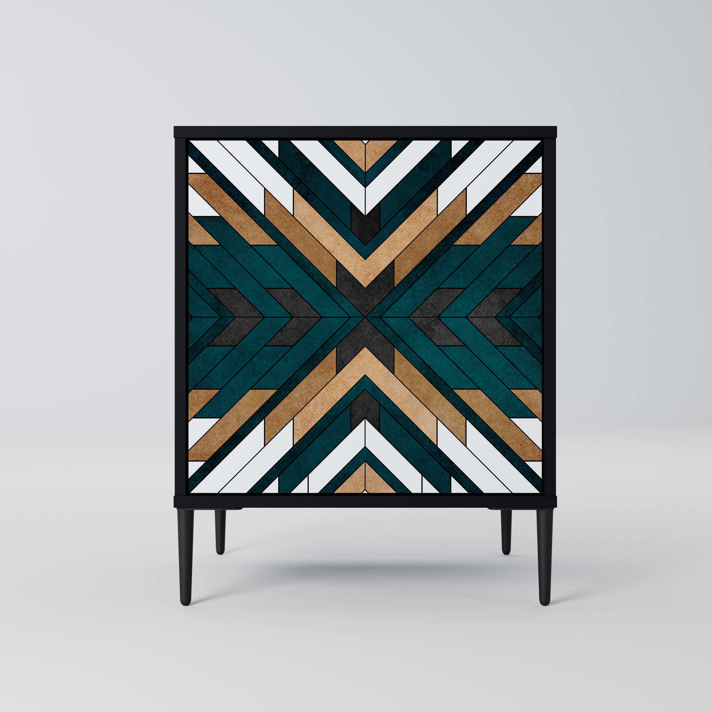 ARTISTIC GEOMETRY Sideboard mit 1 Tür in Schwarz