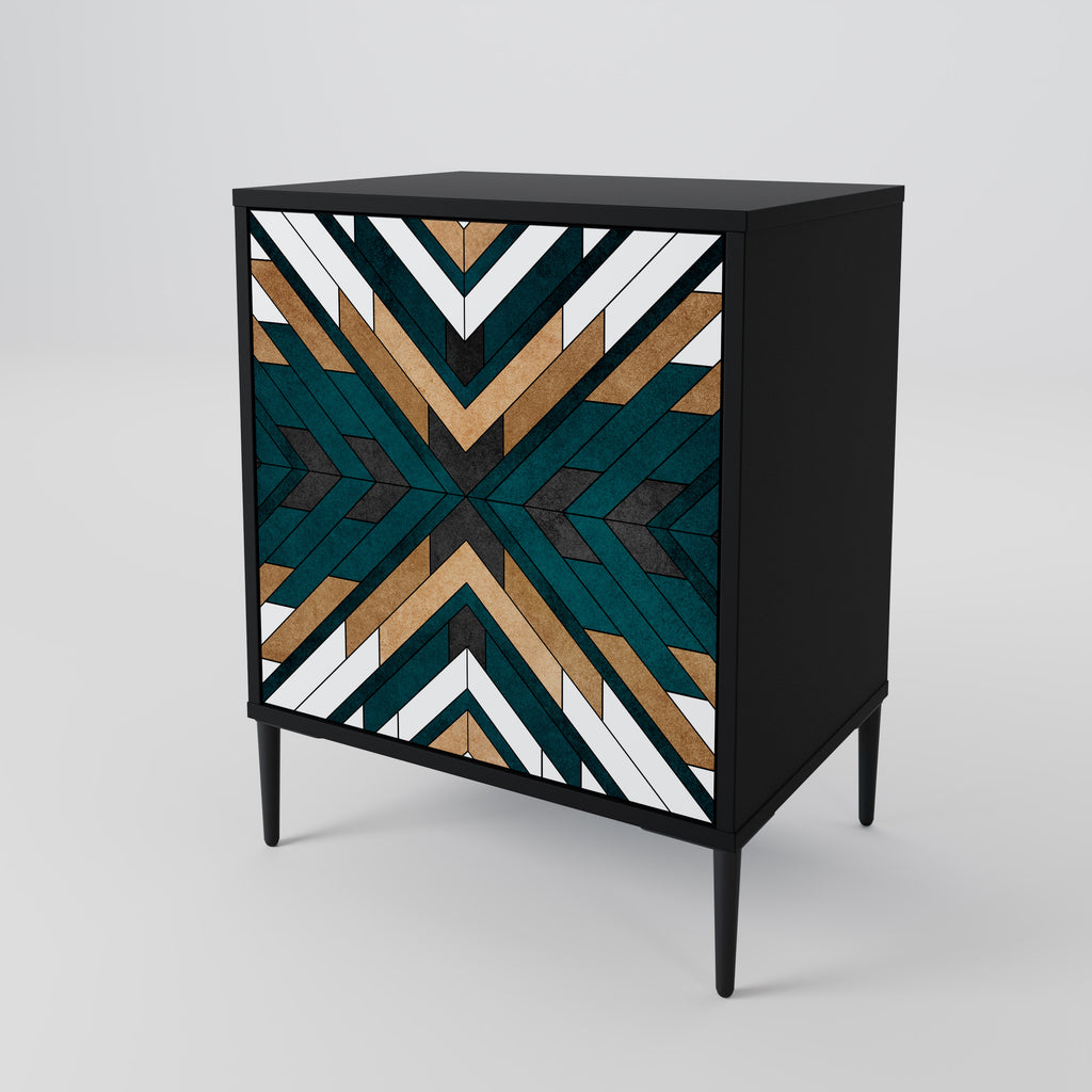 ARTISTIC GEOMETRY Sideboard mit 1 Tür in Schwarz
