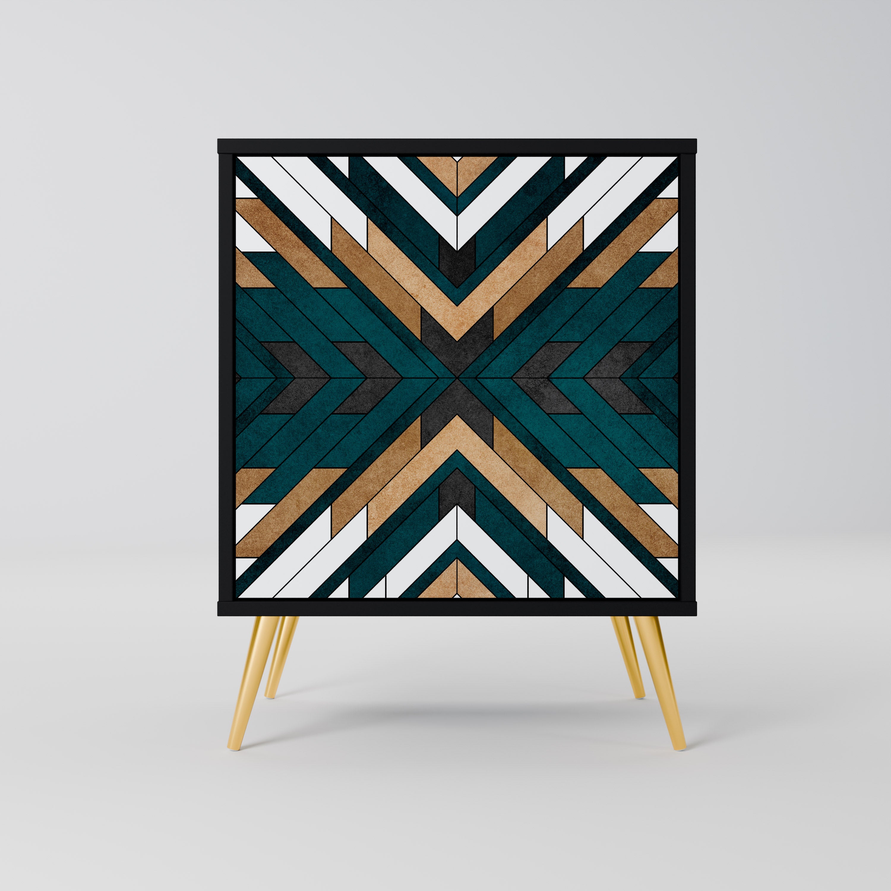 ARTISTIC GEOMETRY Sideboard mit 1 Tür in Schwarz