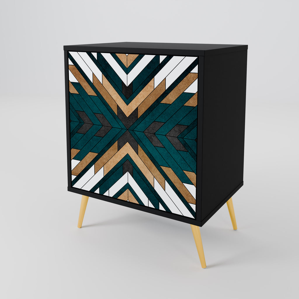 ARTISTIC GEOMETRY Sideboard mit 1 Tür in Schwarz
