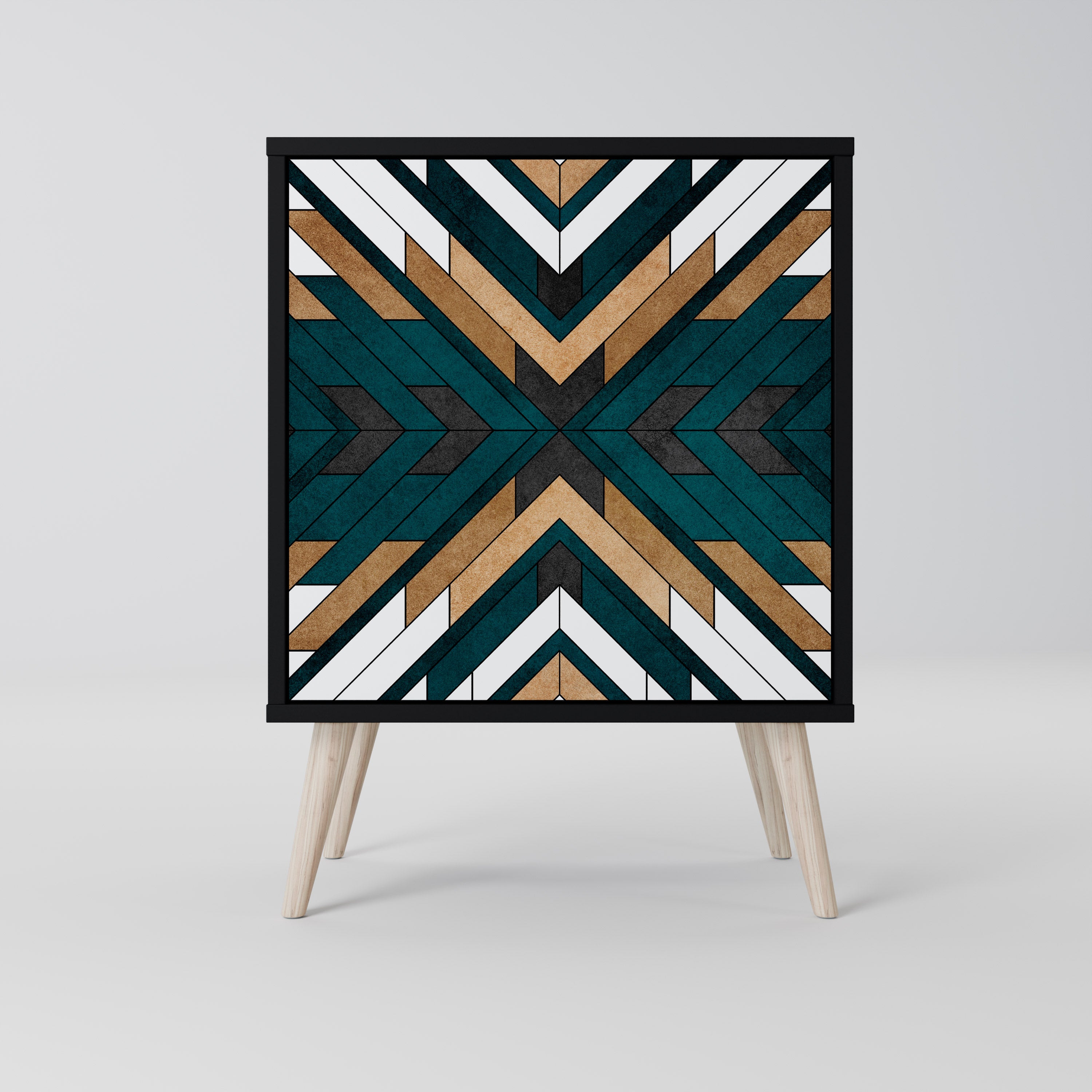 ARTISTIC GEOMETRY Sideboard mit 1 Tür in Schwarz