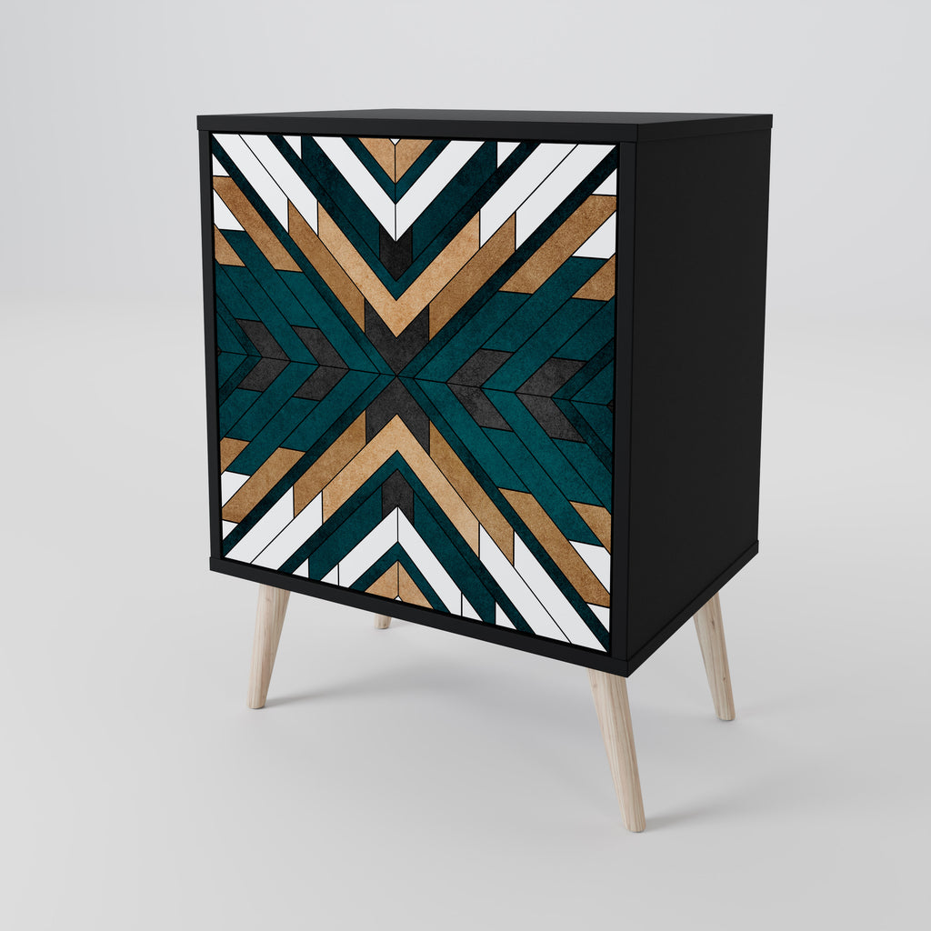 ARTISTIC GEOMETRY Sideboard mit 1 Tür in Schwarz