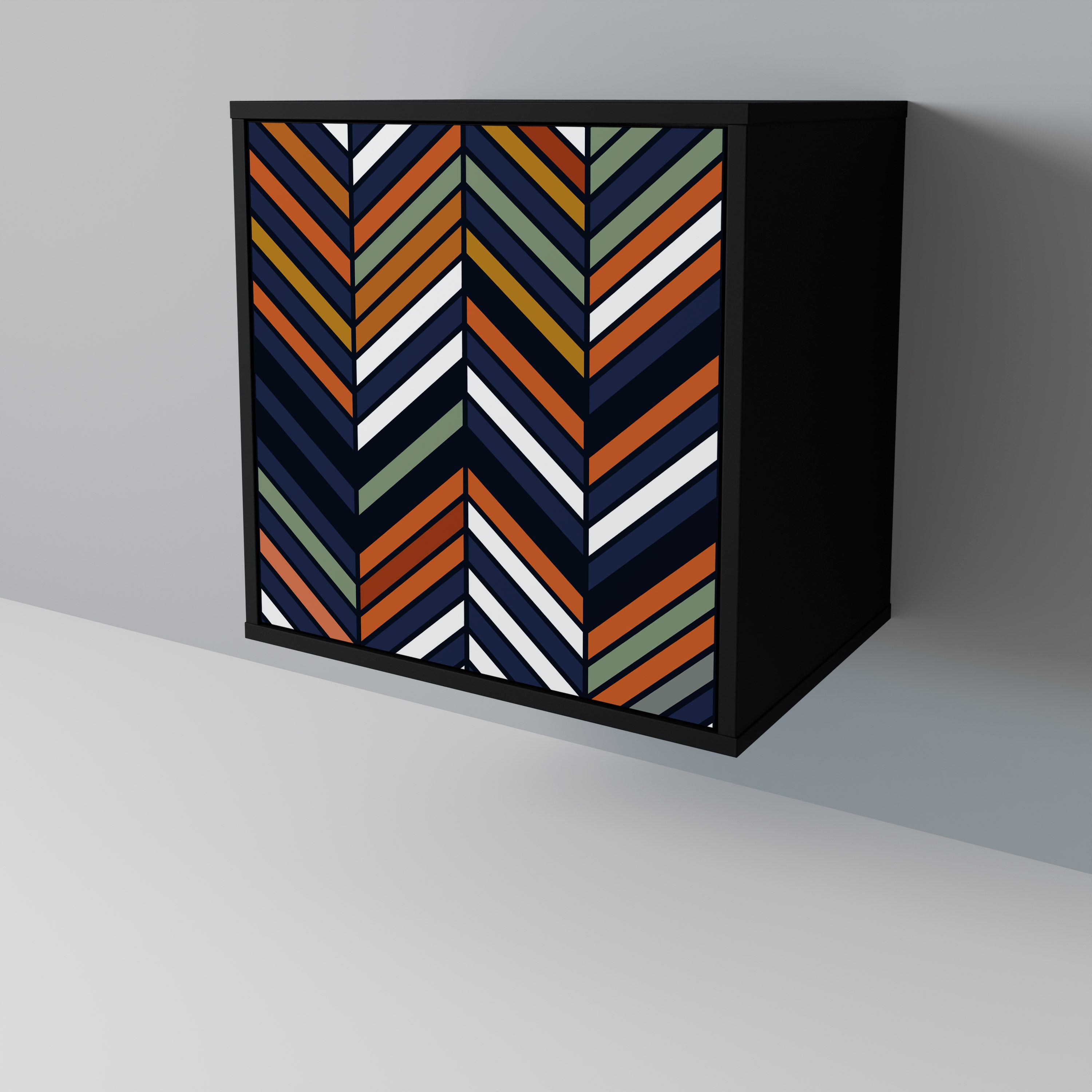 VIBRANT PATCHWORK Sideboard mit 1 Tür in Schwarz