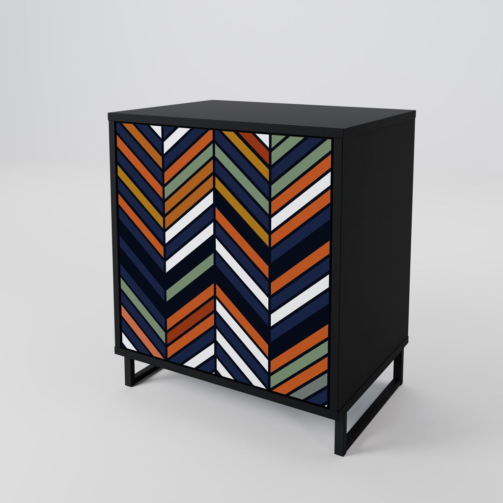 VIBRANT PATCHWORK Sideboard mit 1 Tür in Schwarz