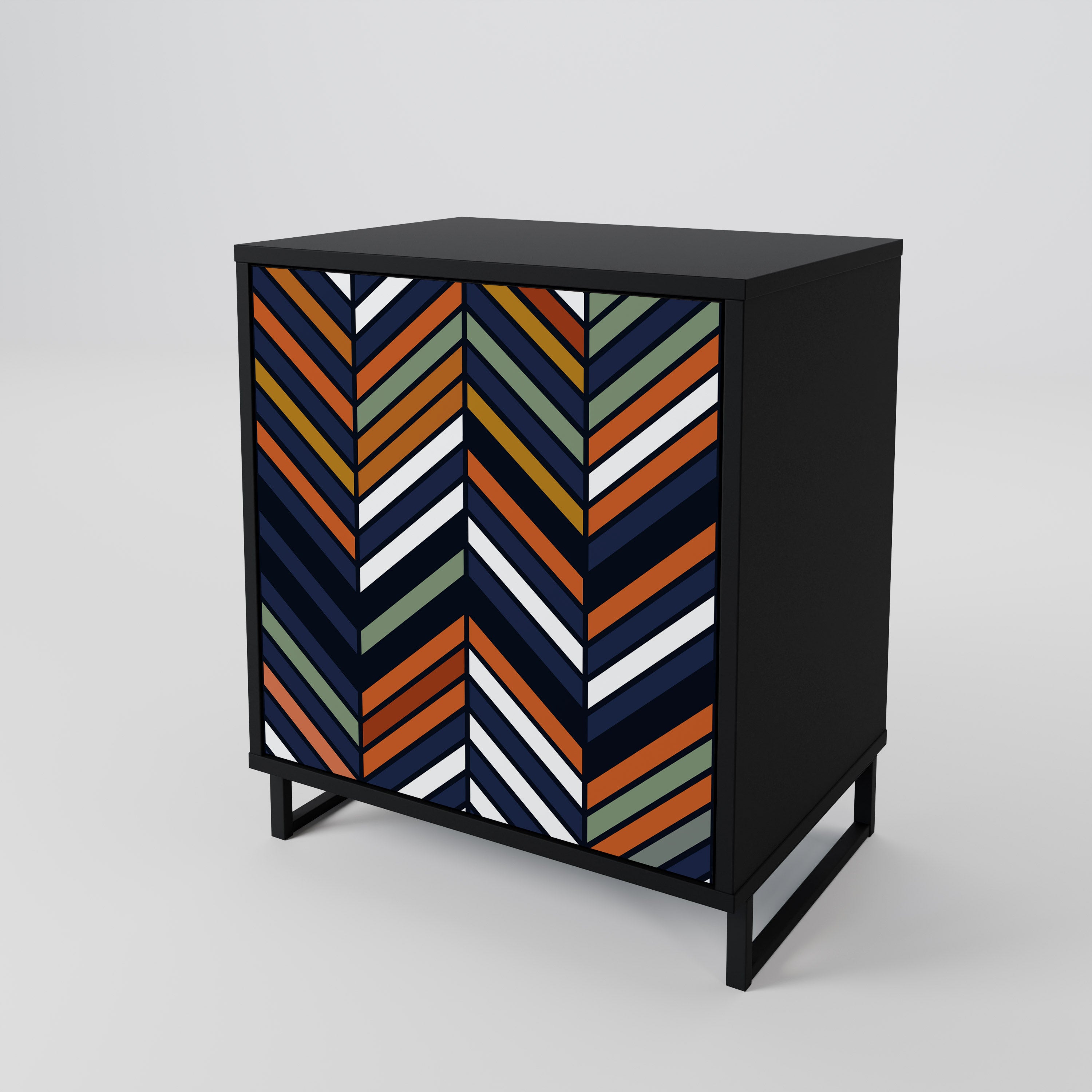 VIBRANT PATCHWORK Sideboard mit 1 Tür in Schwarz
