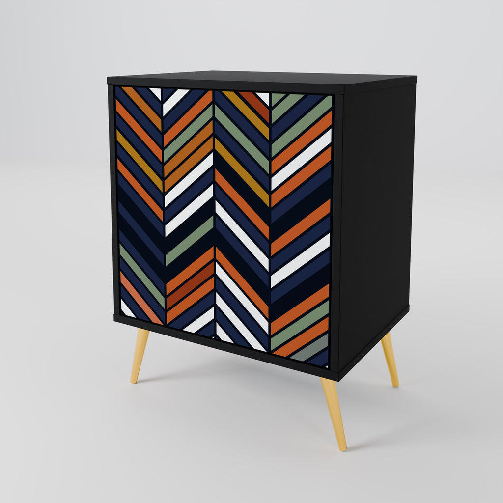 VIBRANT PATCHWORK Sideboard mit 1 Tür in Schwarz