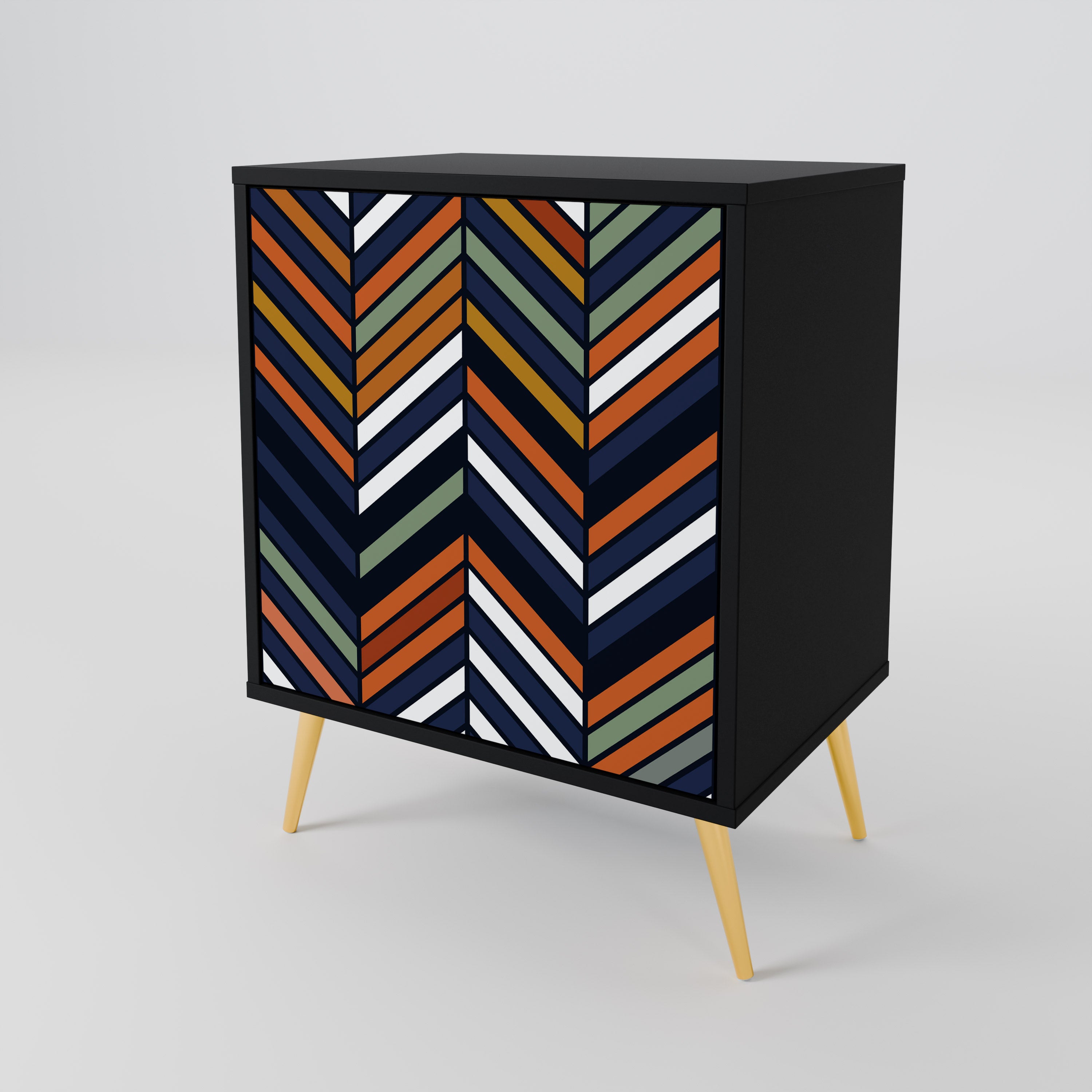 VIBRANT PATCHWORK Sideboard mit 1 Tür in Schwarz