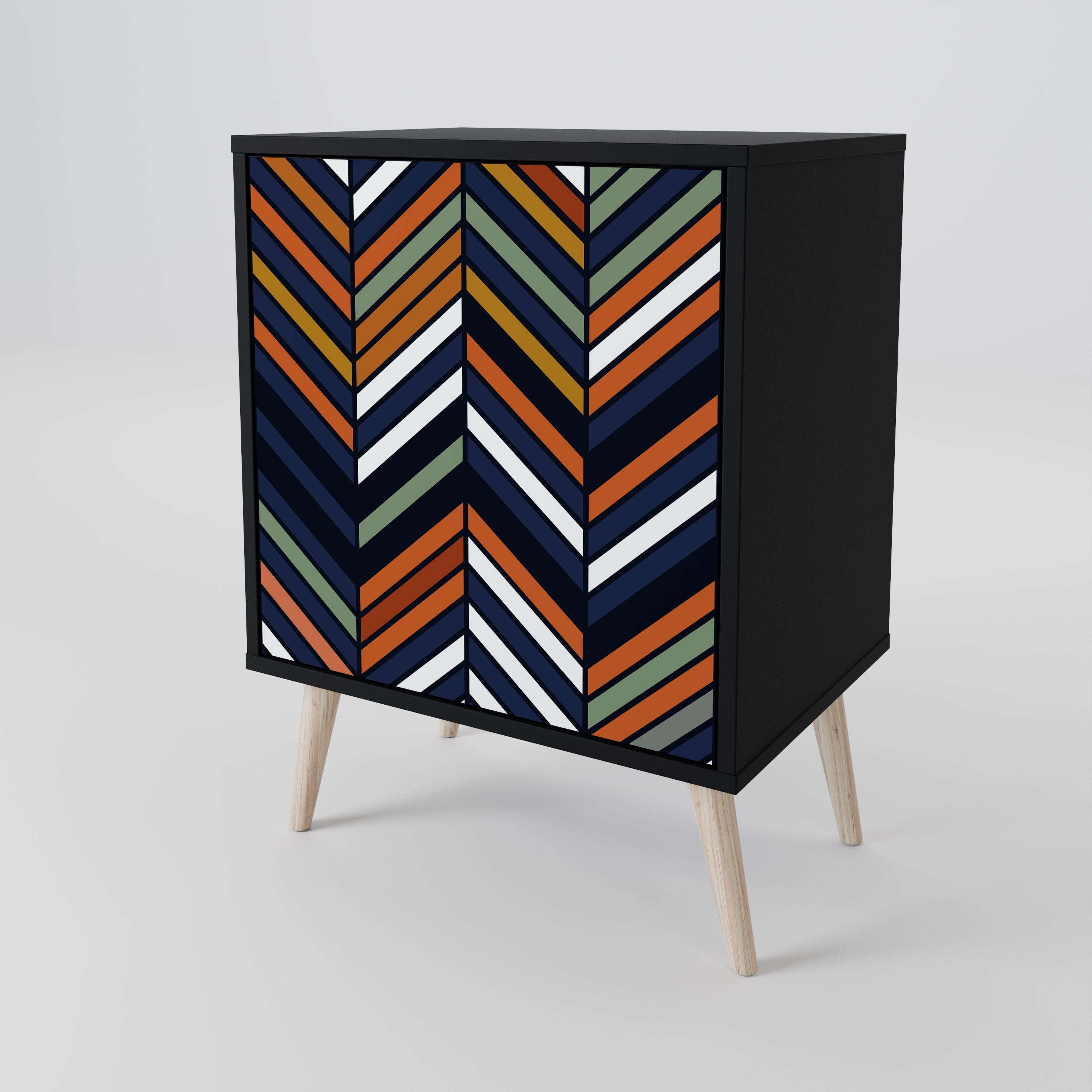 VIBRANT PATCHWORK Sideboard mit 1 Tür in Schwarz