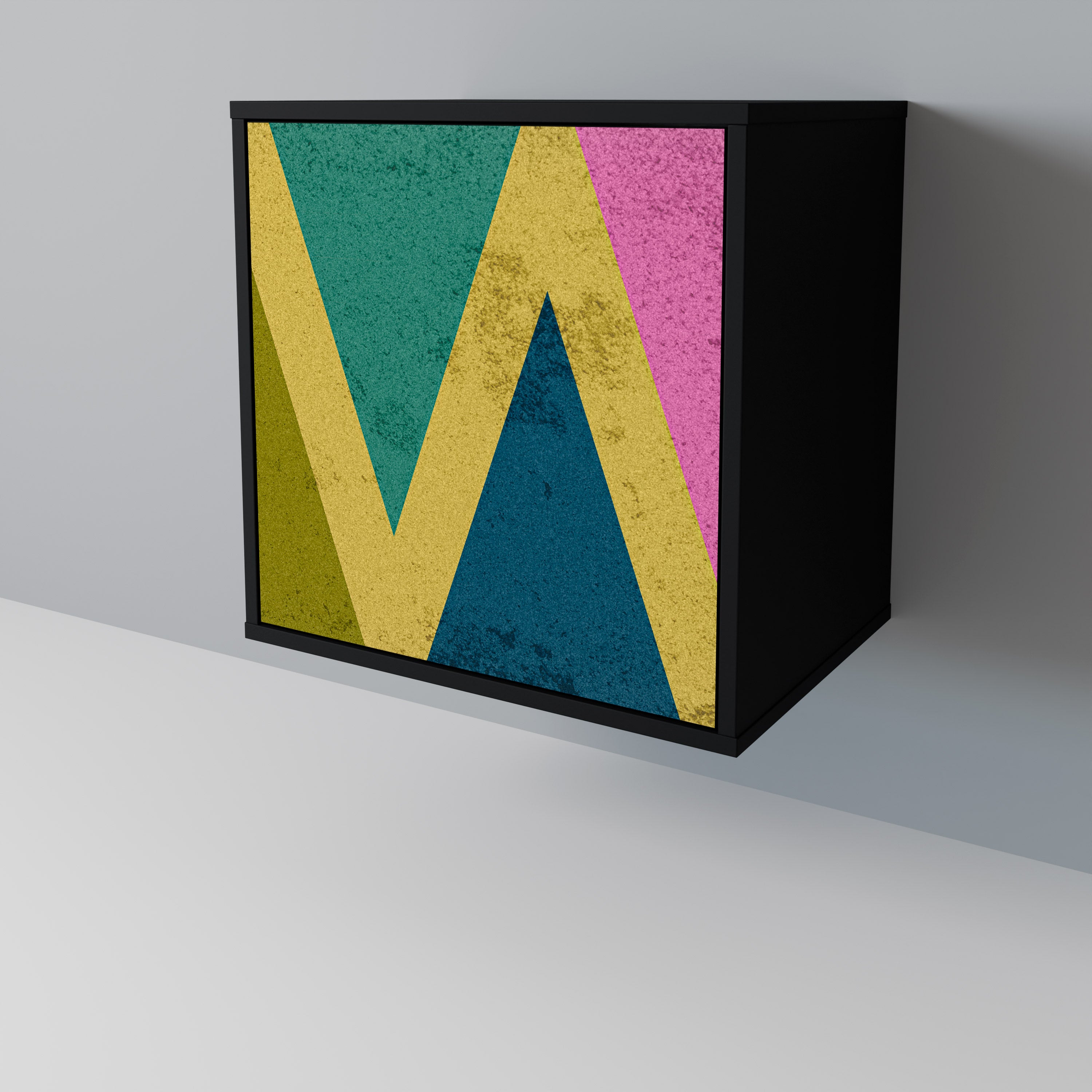COLORFUL TRIANGLES Sideboard mit 1 Tür in Schwarz