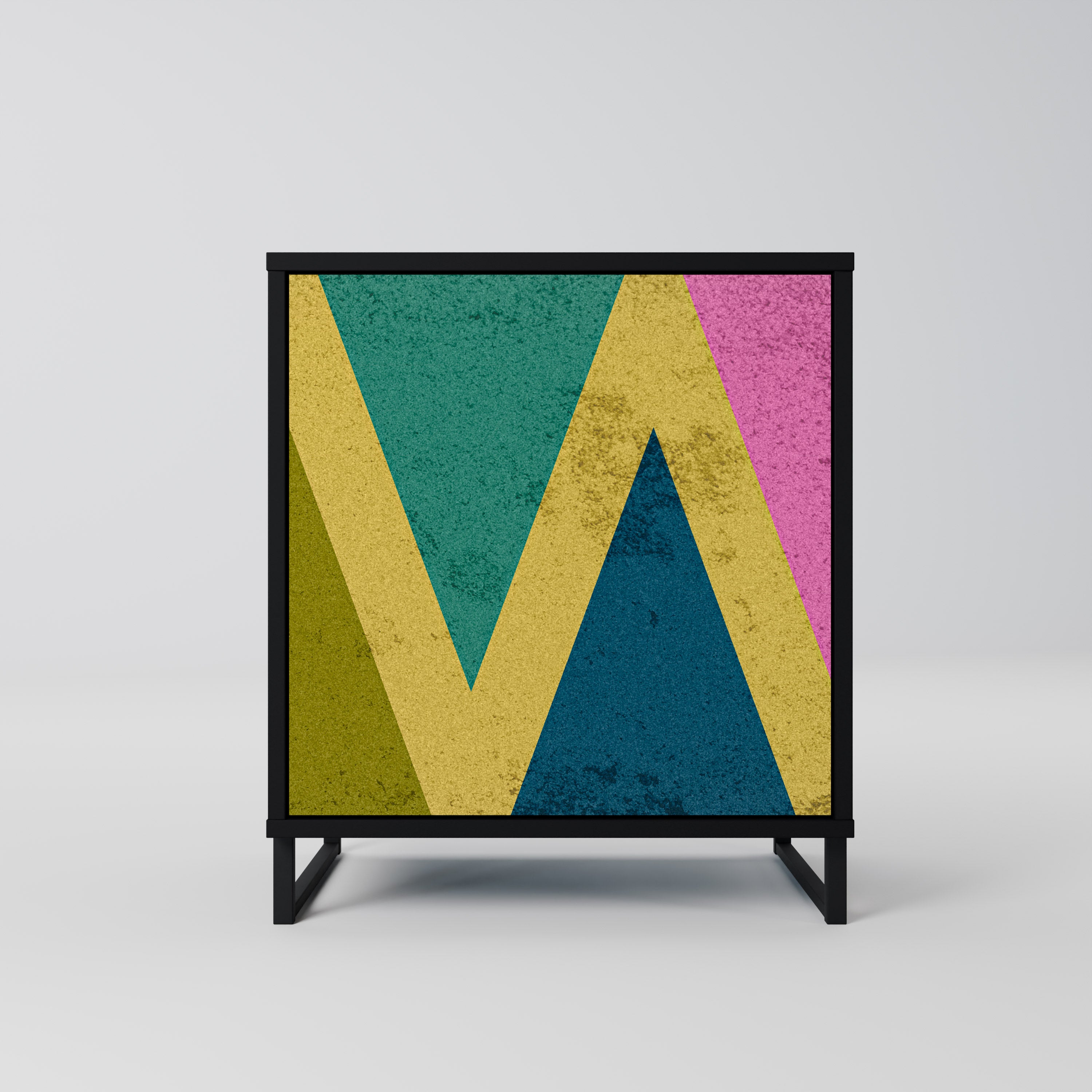 COLORFUL TRIANGLES Sideboard mit 1 Tür in Schwarz