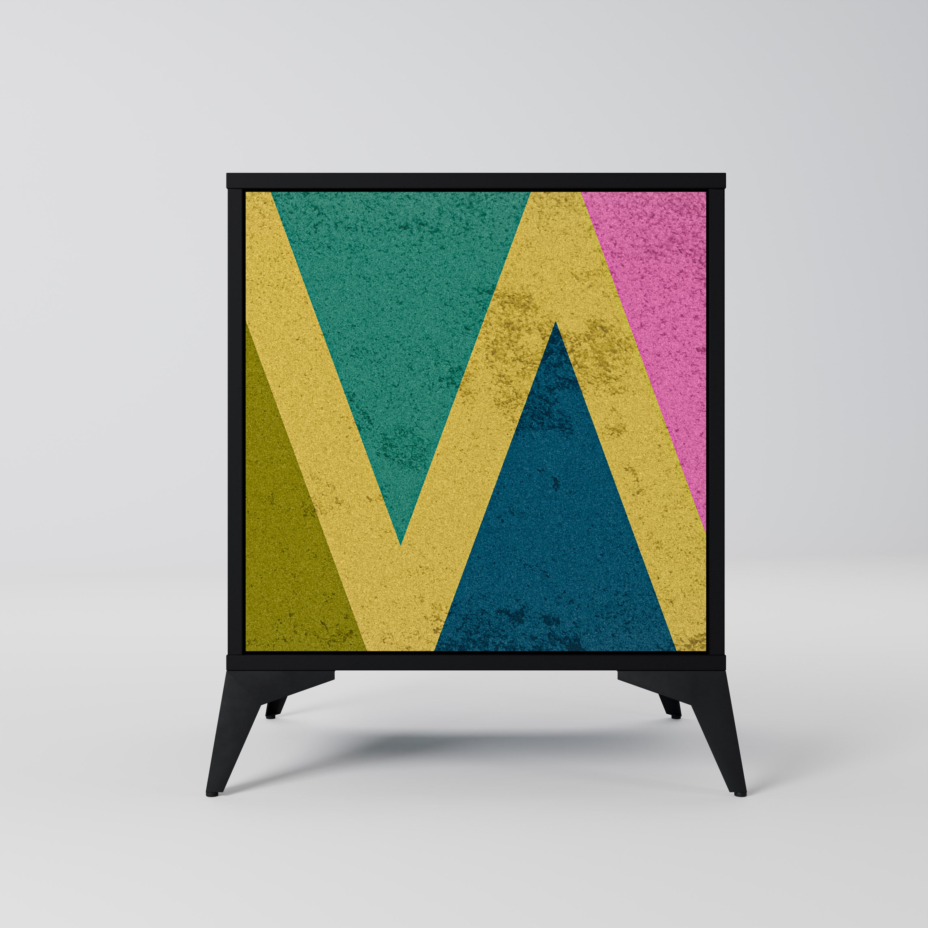 COLORFUL TRIANGLES Sideboard mit 1 Tür in Schwarz