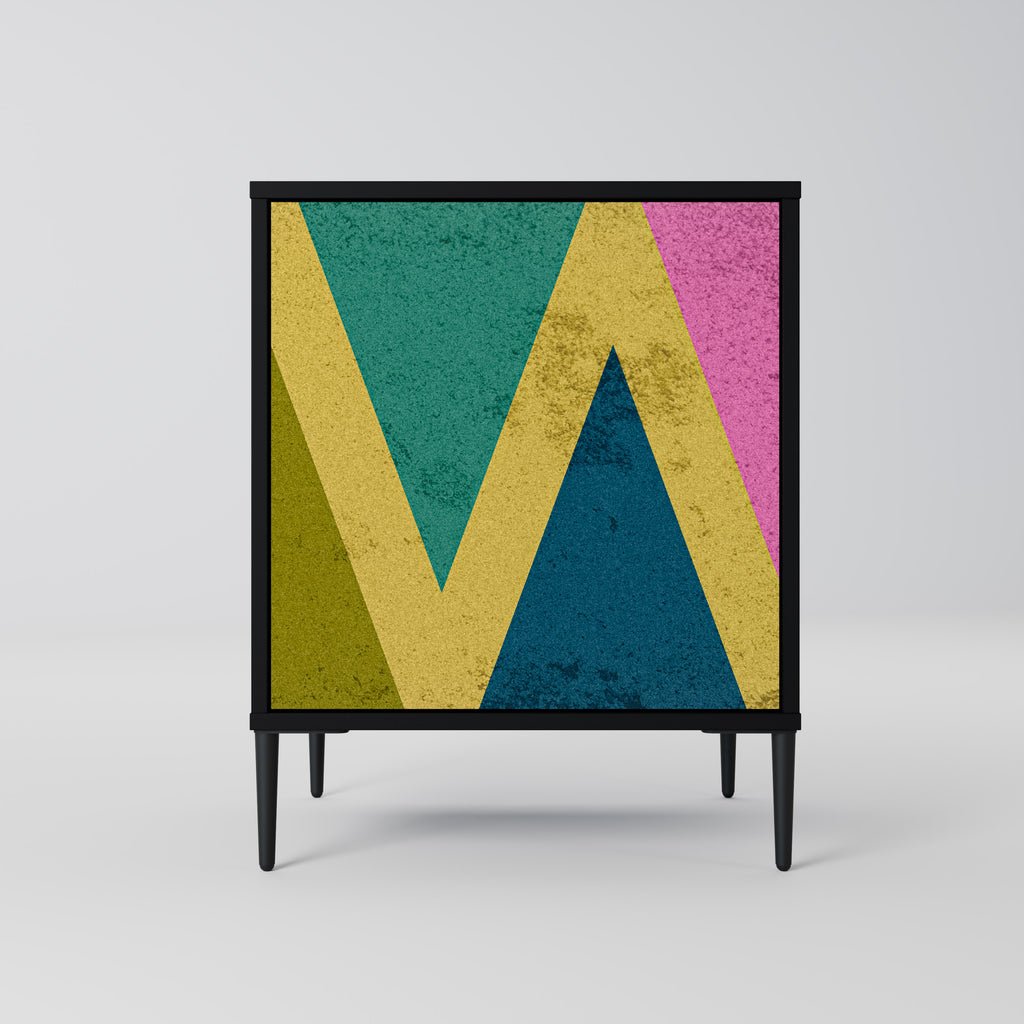 COLORFUL TRIANGLES Sideboard mit 1 Tür in Schwarz