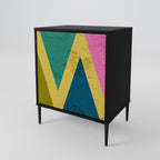 COLORFUL TRIANGLES Sideboard mit 1 Tür in Schwarz