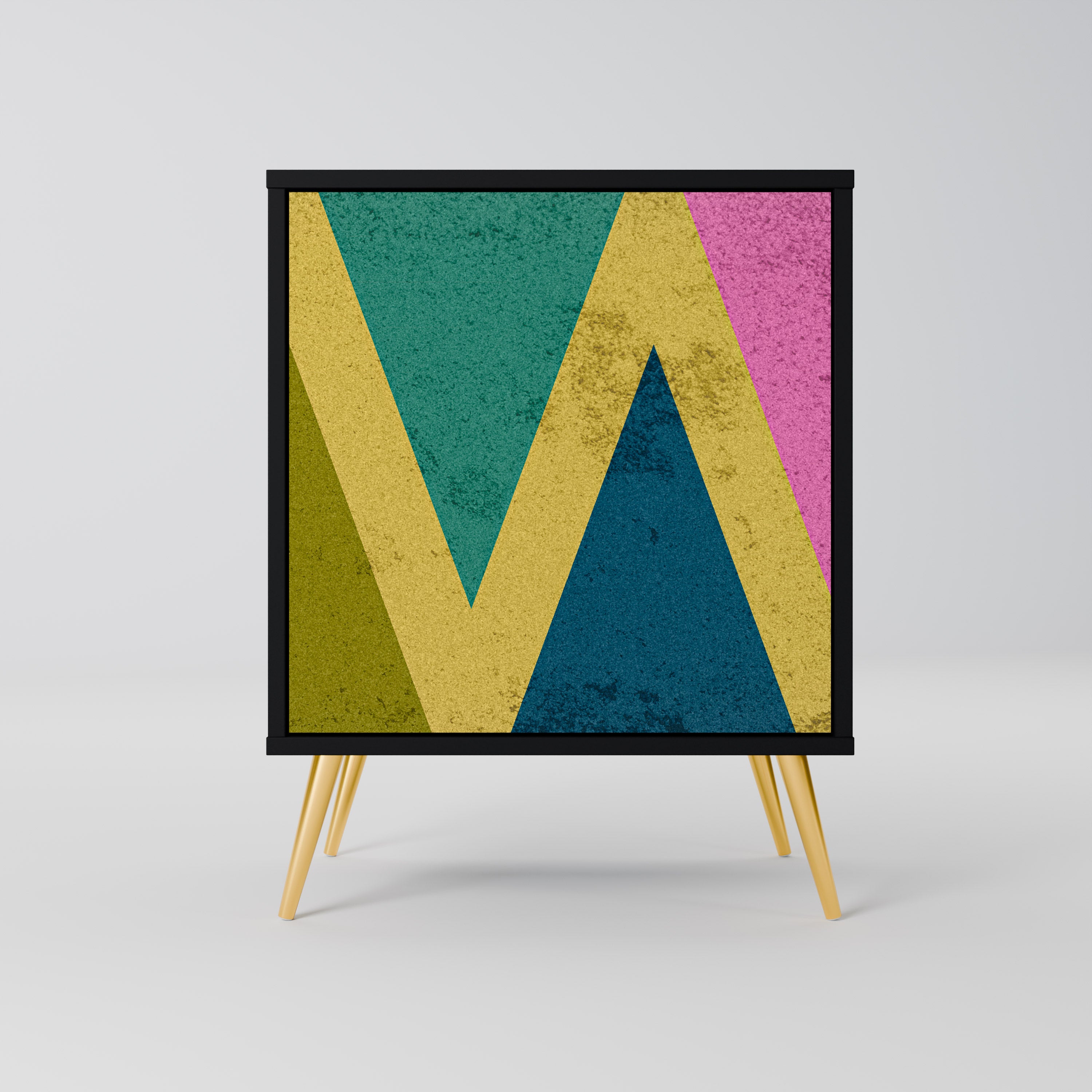 COLORFUL TRIANGLES Sideboard mit 1 Tür in Schwarz