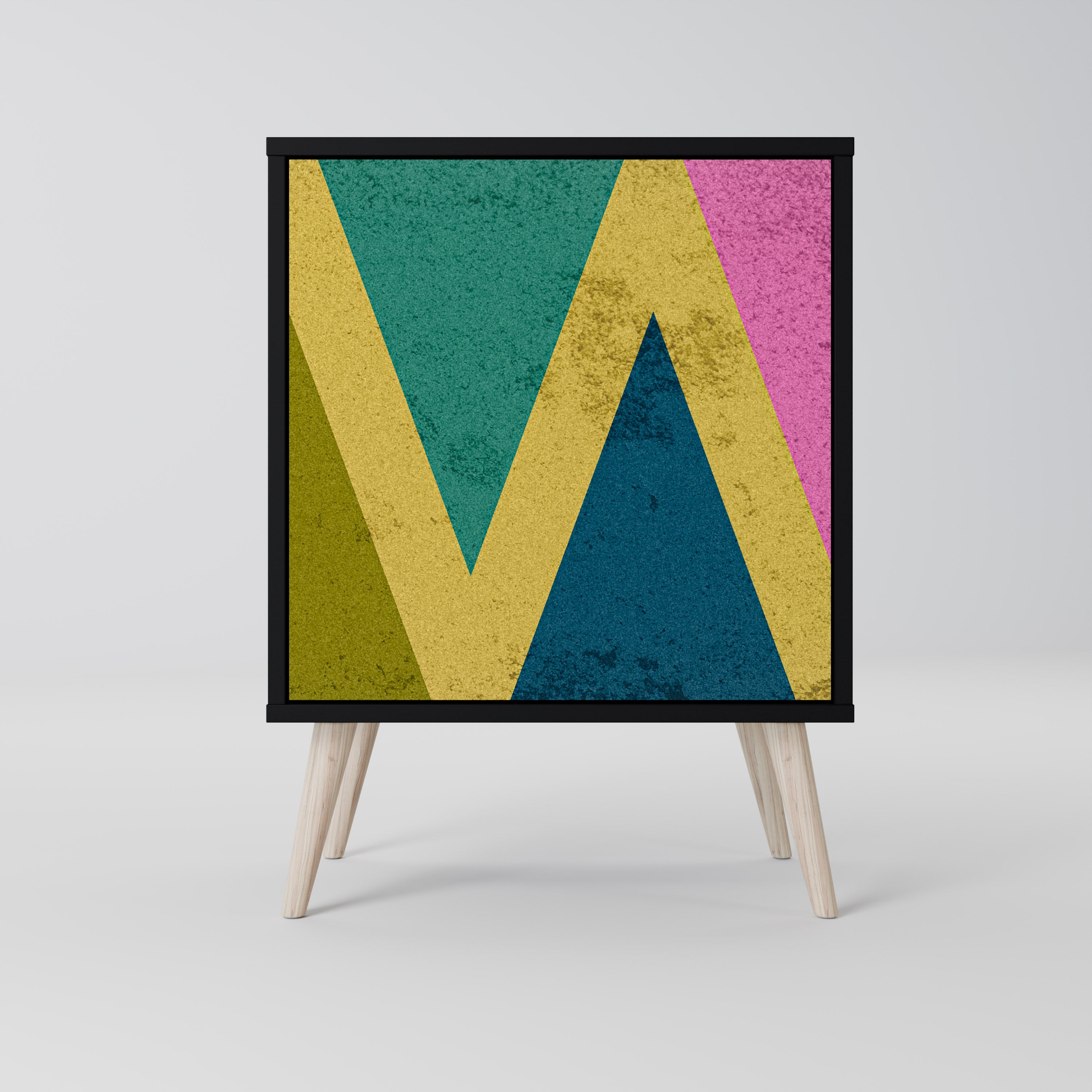 COLORFUL TRIANGLES Sideboard mit 1 Tür in Schwarz